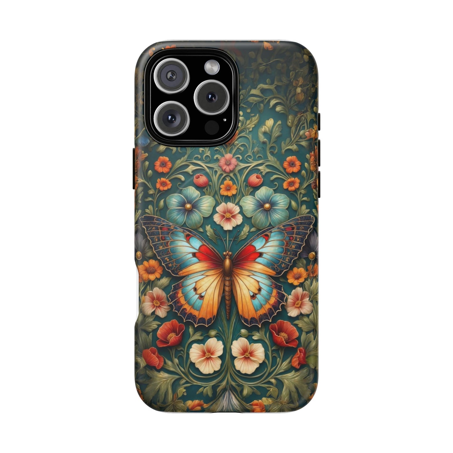 Butterfly Floral iPhone Case – Vintage Garden-Inspired Phone Cover