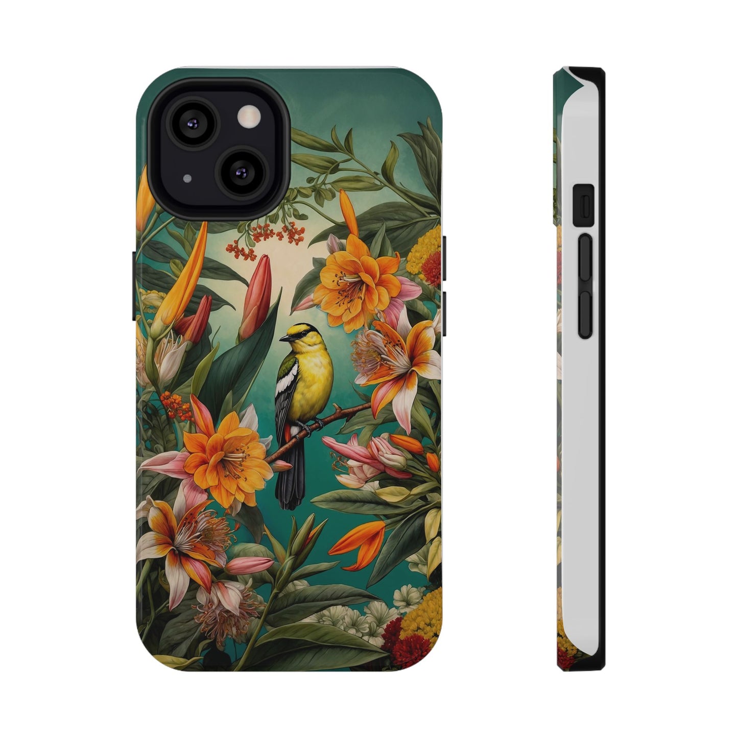 iPhone Case - Floral Bird Phone Case, Impact-Resistant Cover