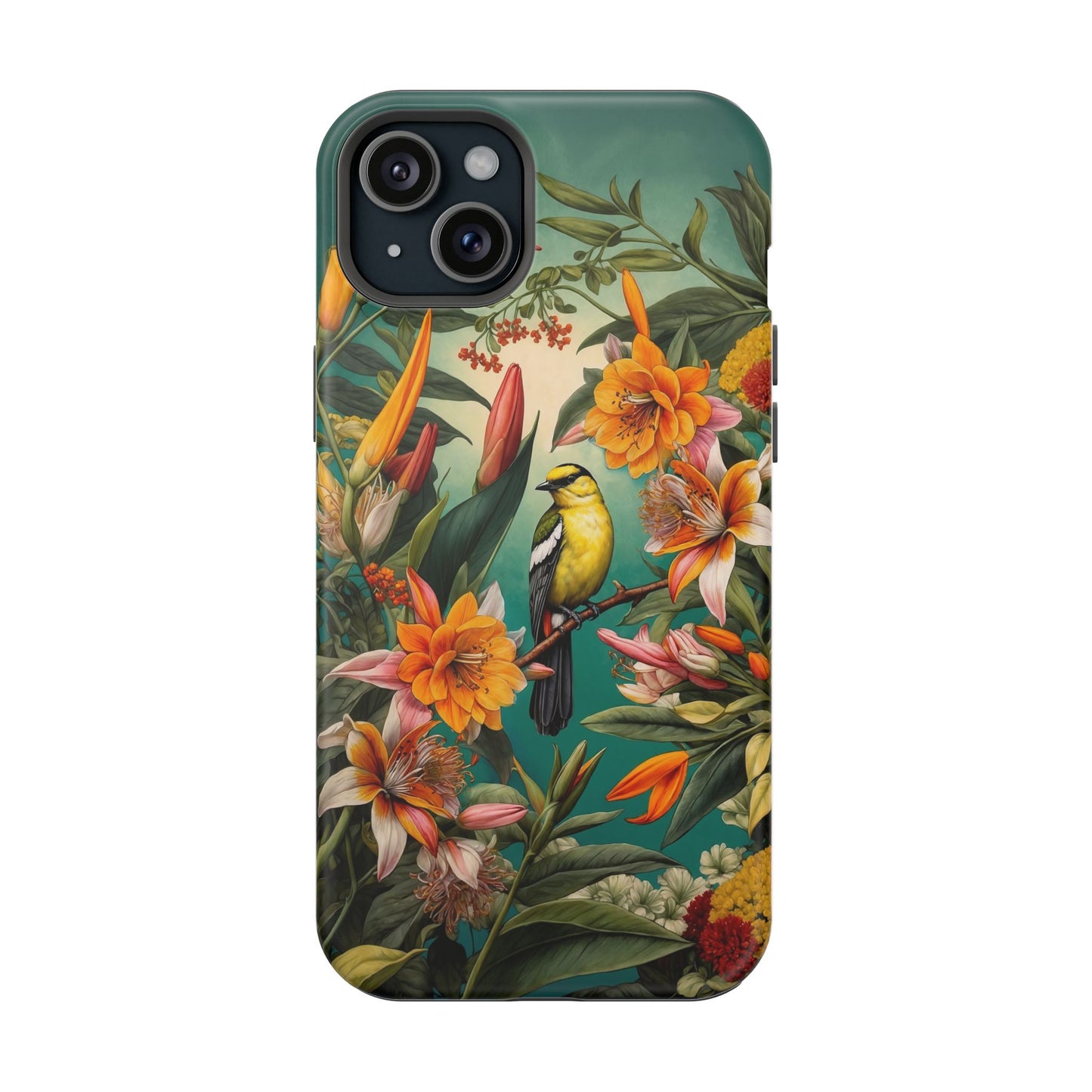iPhone Case - Floral Bird Phone Case, Impact-Resistant Cover