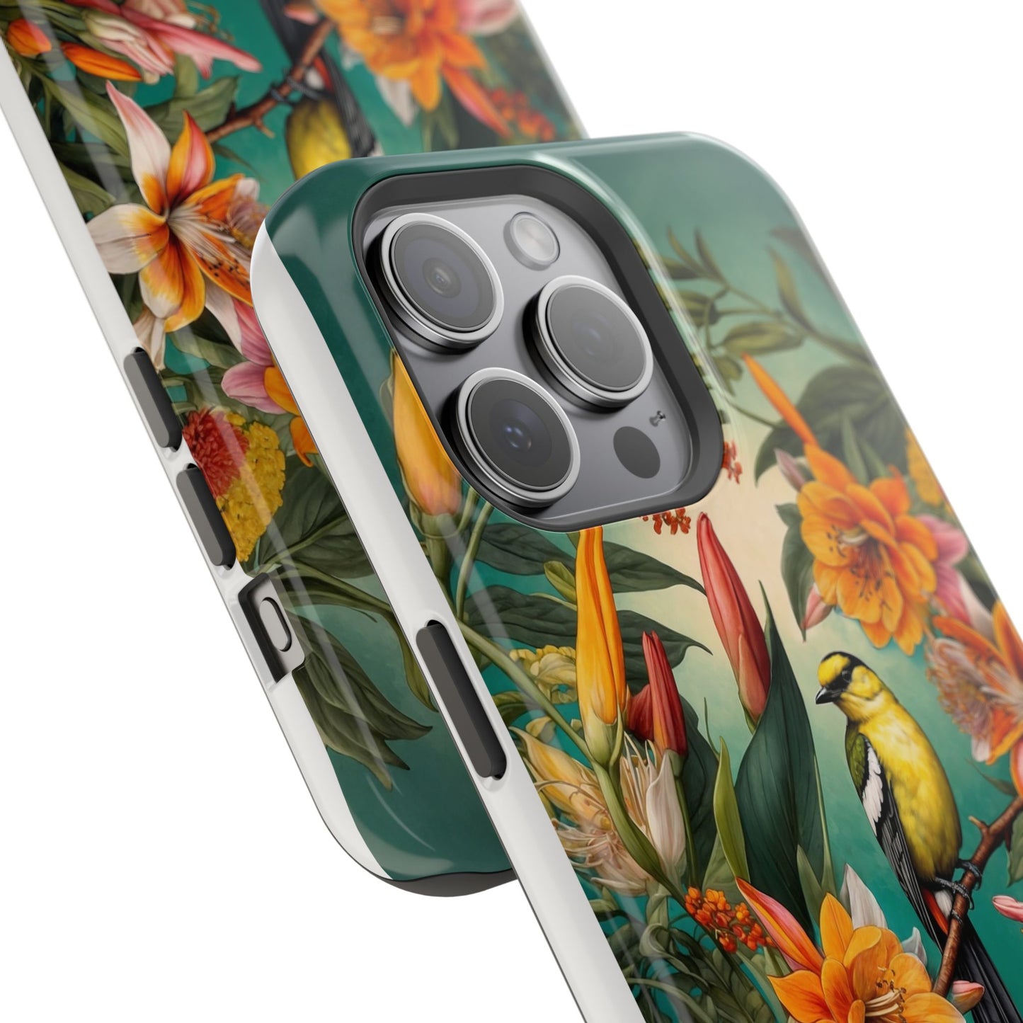 iPhone Case - Floral Bird Phone Case, Impact-Resistant Cover