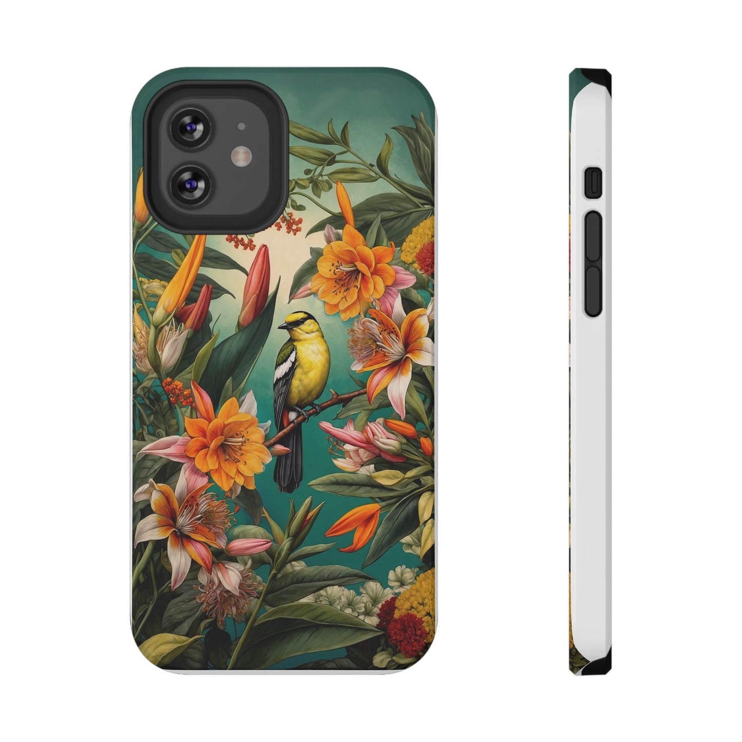 iPhone Case - Floral Bird Phone Case, Impact-Resistant Cover