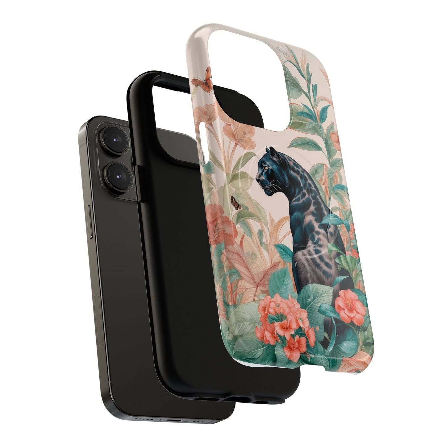 Panther Floral Tough Phone Case