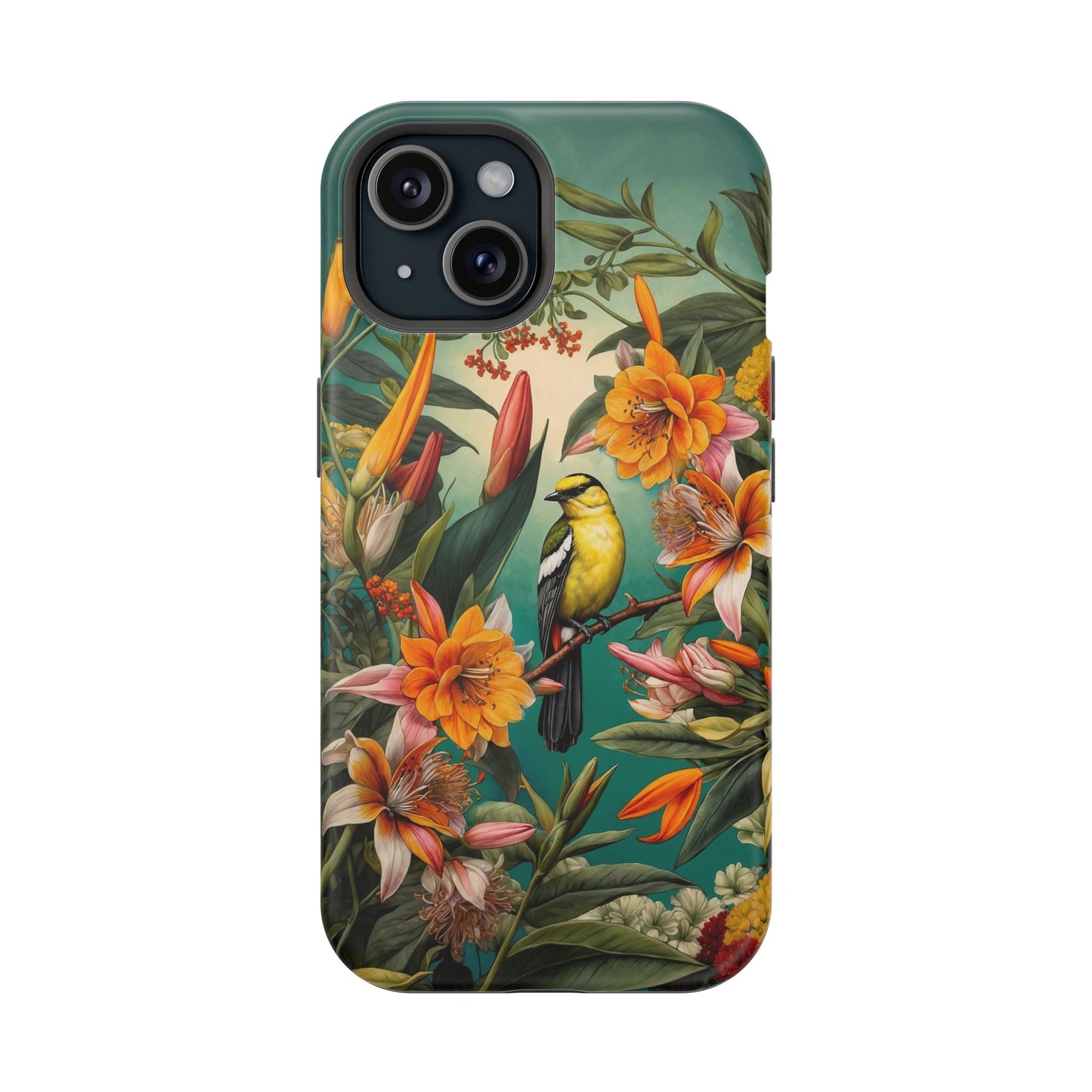 iPhone Case - Floral Bird Phone Case, Impact-Resistant Cover