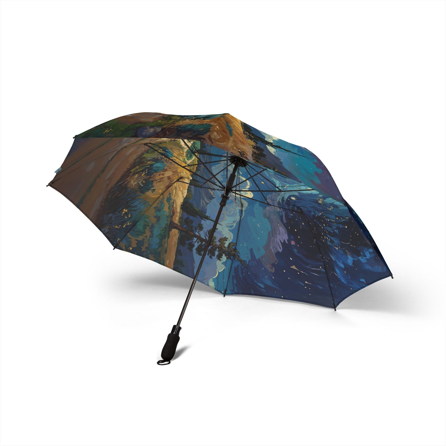 Artistic Foldable Umbrella - Scenic Starry Landscape Design