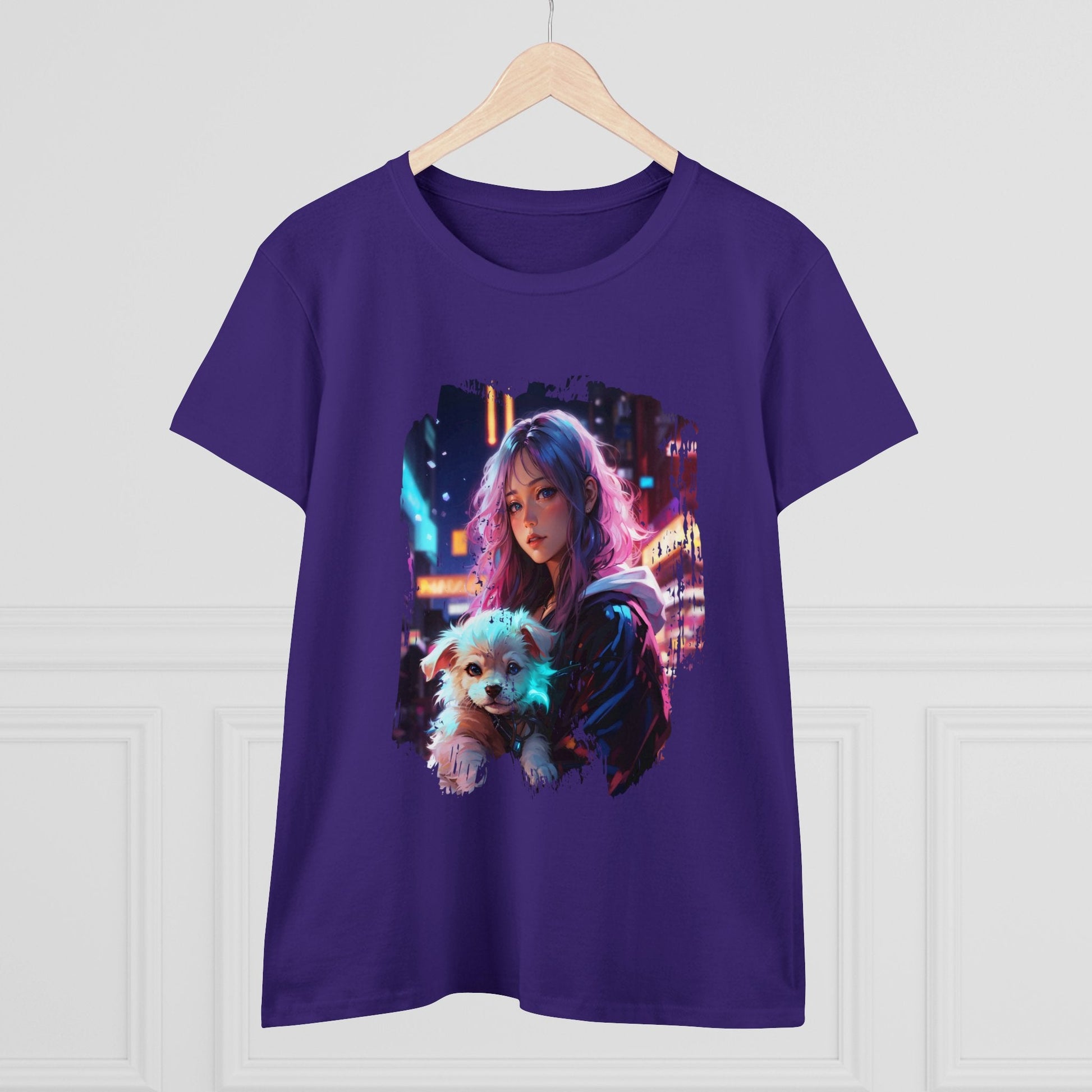 Anime Girl and Puppy Women’s Tee - T-Shirt