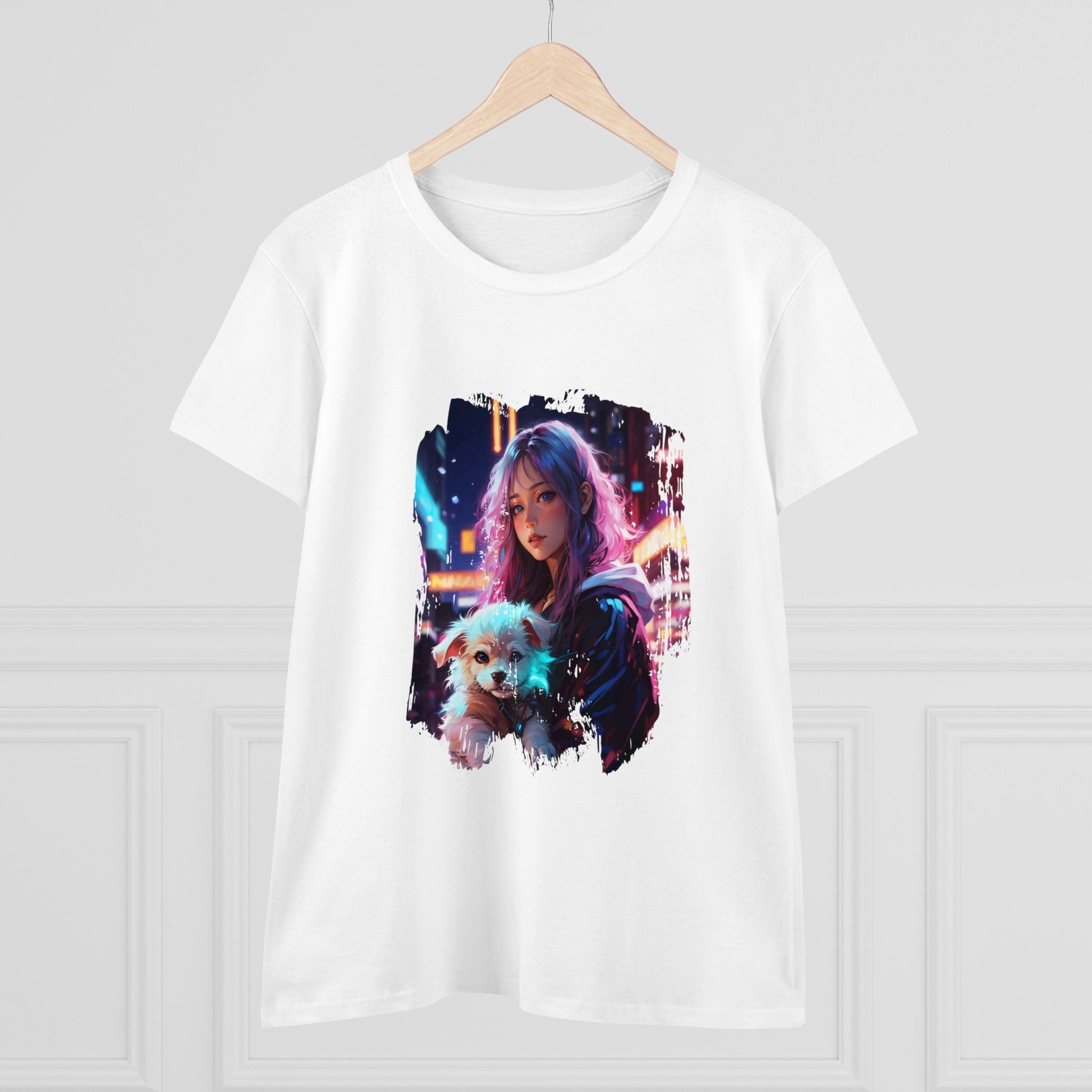 Anime Girl and Puppy Women’s Tee - T-Shirt
