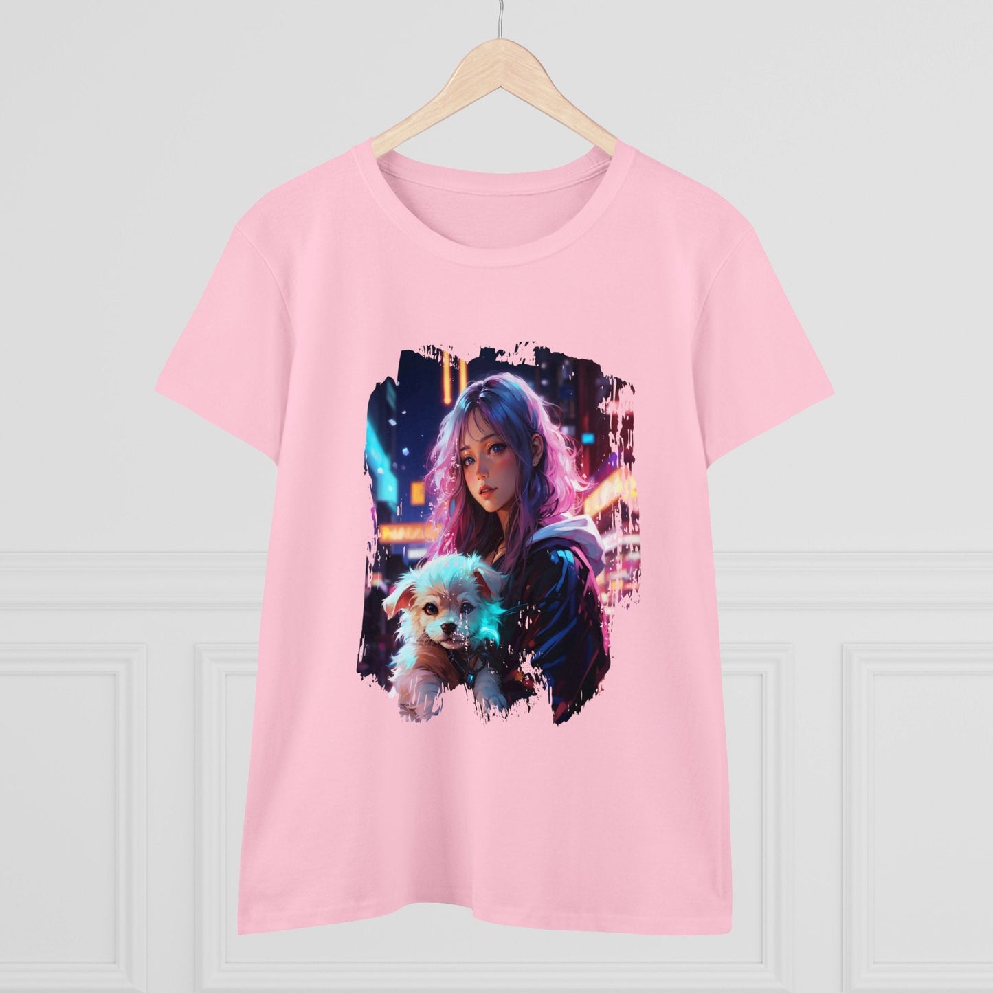 Anime Girl and Puppy Women’s Tee - T-Shirt
