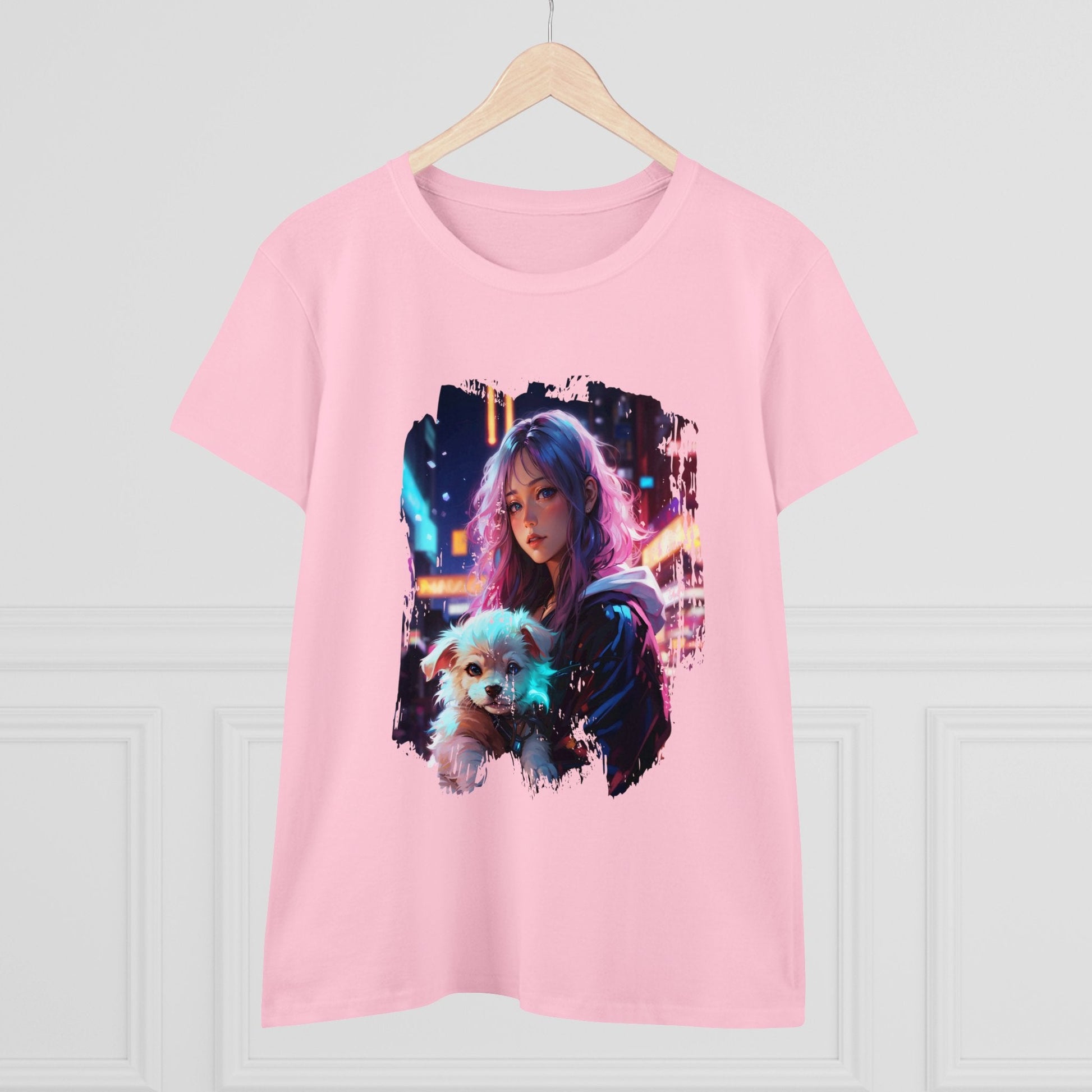 Anime Girl and Puppy Women’s Tee - T-Shirt