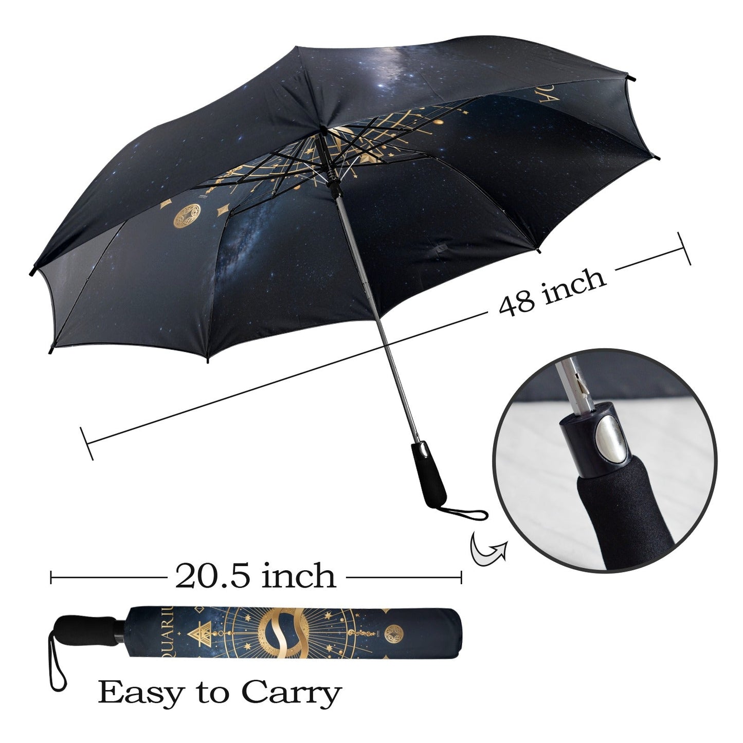 Aquarius Zodiac Umbrella - One size - Accessories
