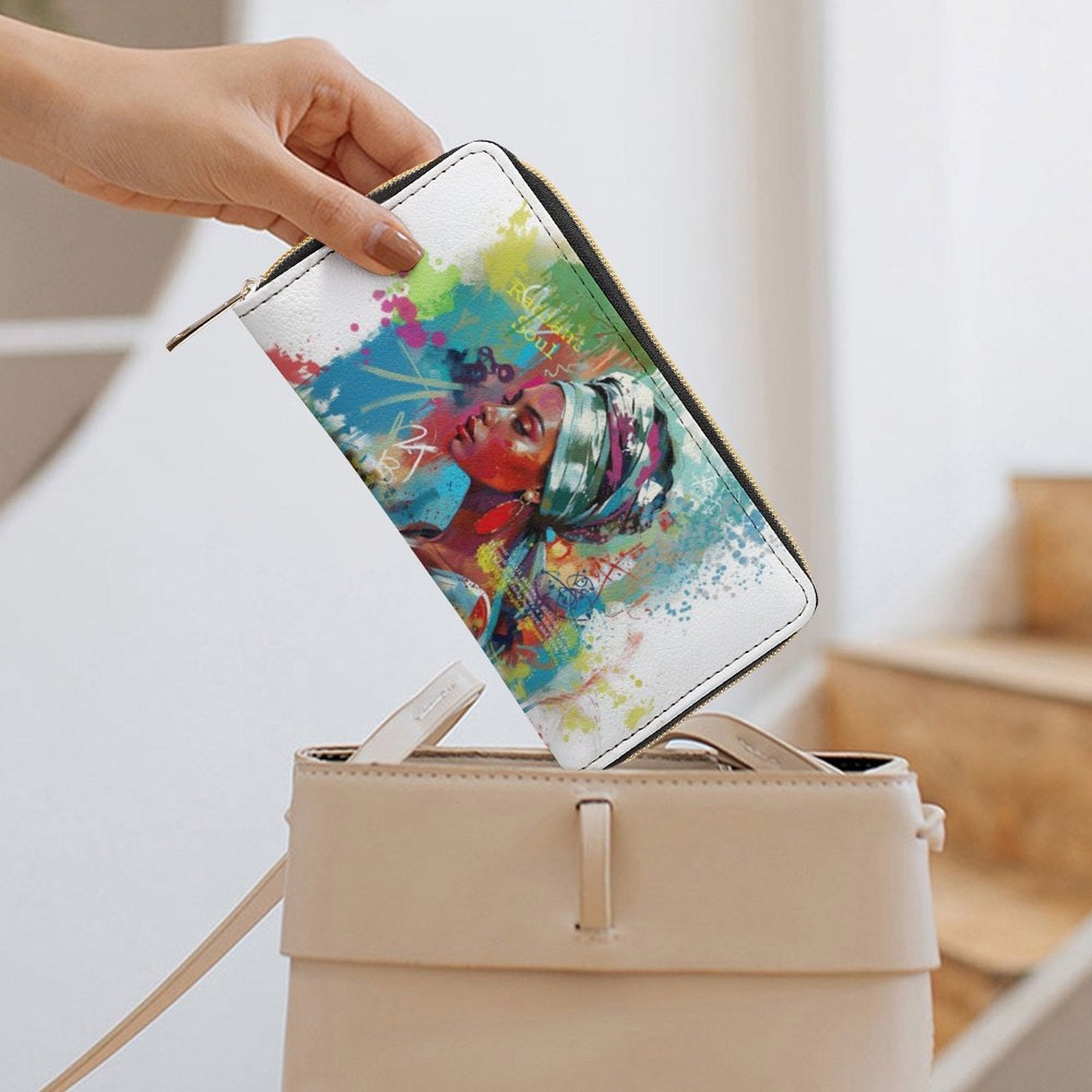 Artistic PU Leather Wallet - white / 19.7x10.5cm - Wallets