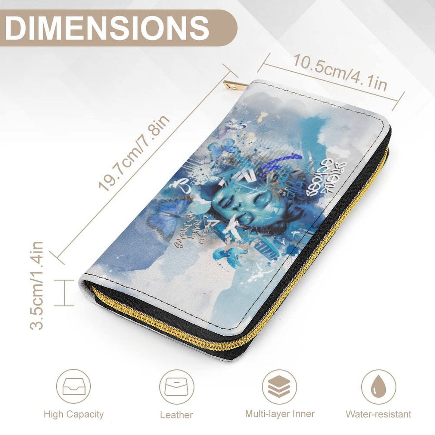 Artistic PU Leather Wallet with Art Print - white / 19.7x10.5cm - Wallets