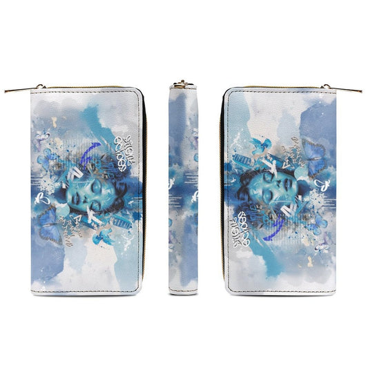 Artistic PU Leather Wallet with Art Print - white / 19.7x10.5cm - Wallets