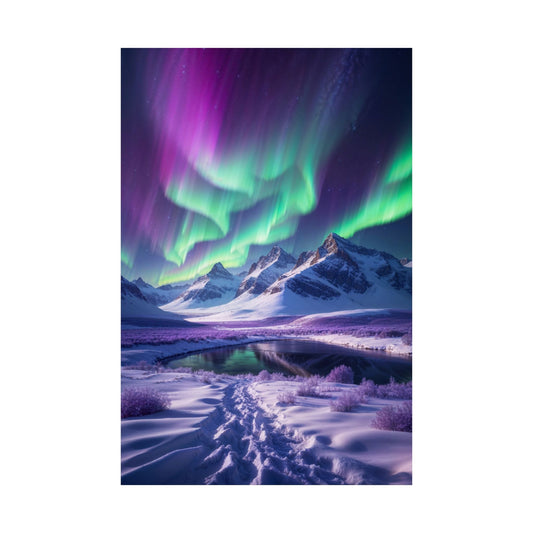 Aurora Borealis Satin Poster - Northern Lights Satin Finish Poster - 20″ x 30″ (Vertical) / Satin - Poster