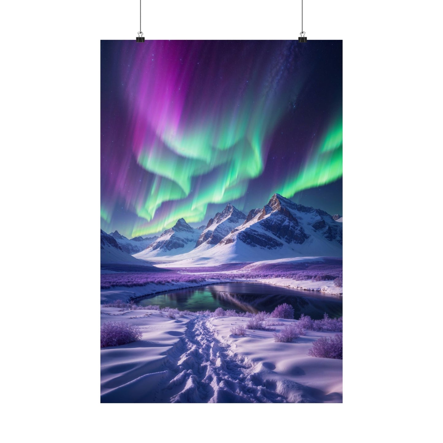 Aurora Borealis Satin Poster - Northern Lights Satin Finish Poster - Poster