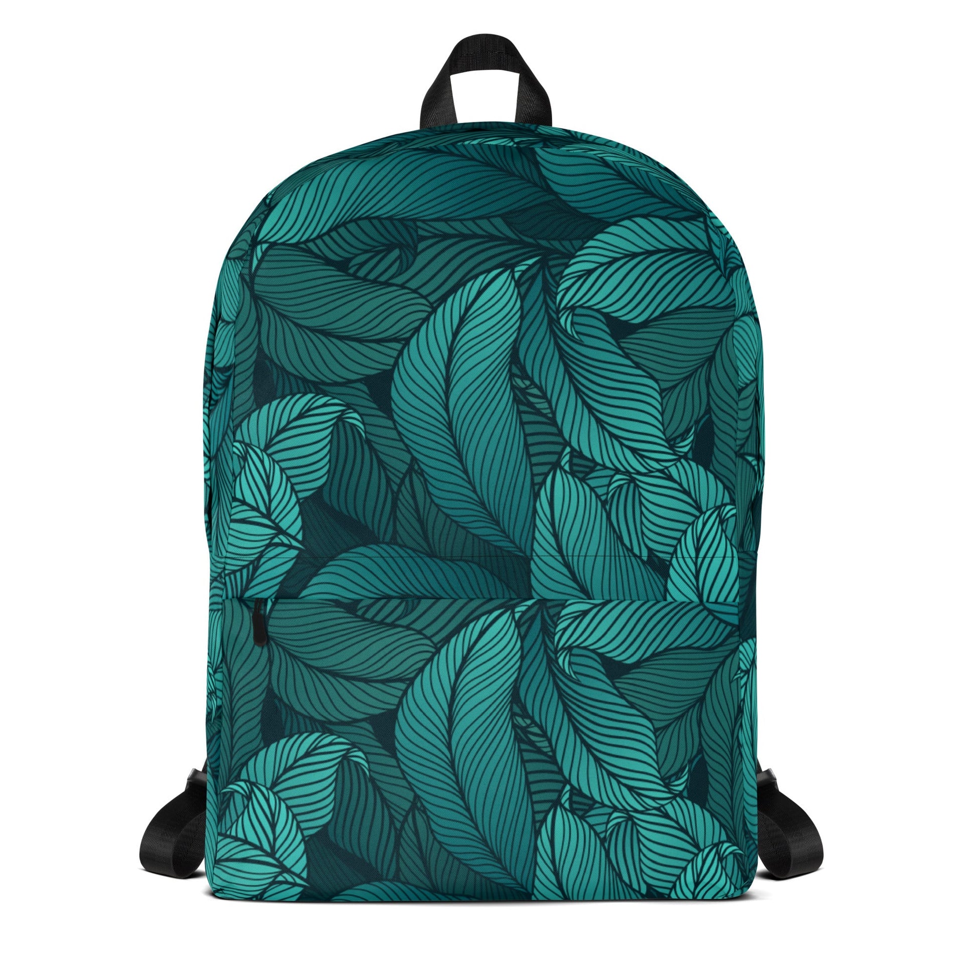 medium-sized backpack featuring a bold and vibrant leaf design!