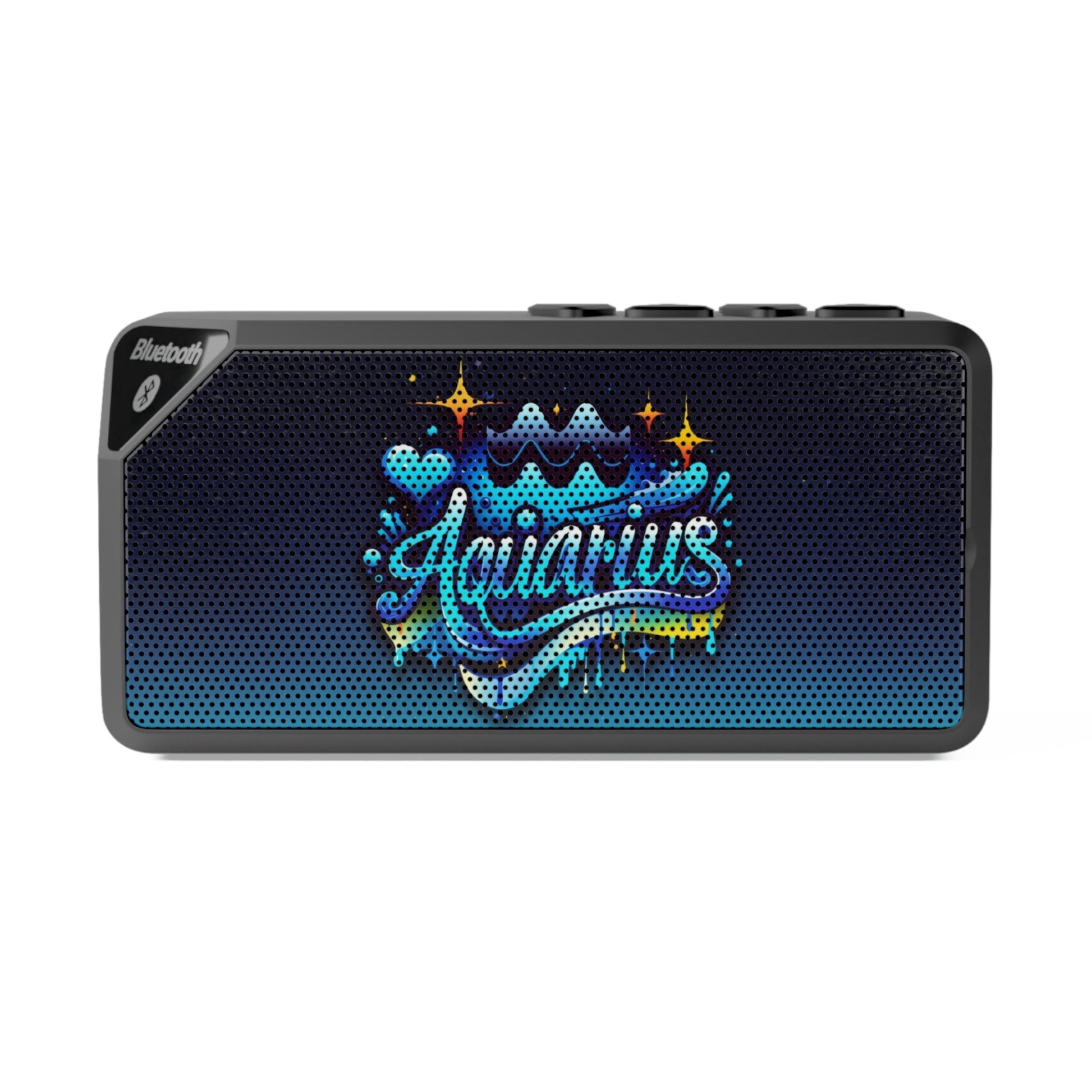Bluetooth Speaker - Aquarius Star Sign Artwork - 4.25’’ x 2.25’’ / Black - Accessories