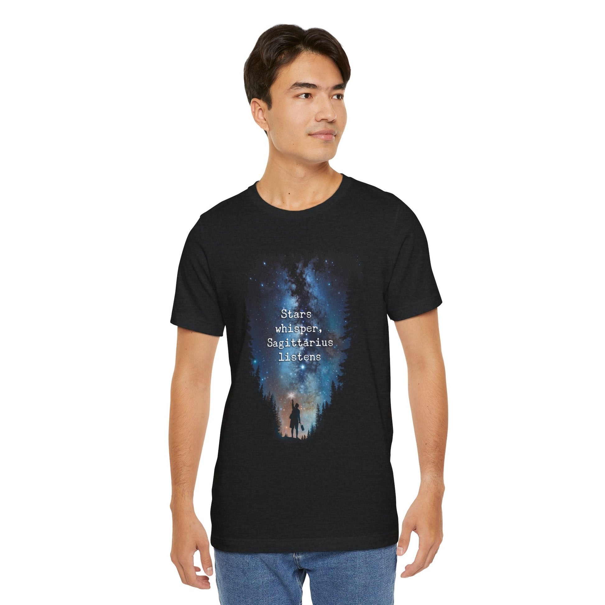 Capture the Cosmos: Celestial Forest Night T-Shirt - T-Shirt