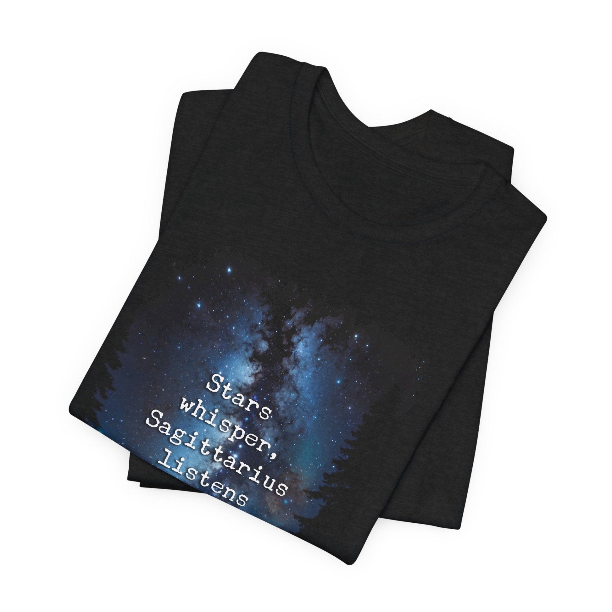 Capture the Cosmos: Celestial Forest Night T-Shirt - T-Shirt