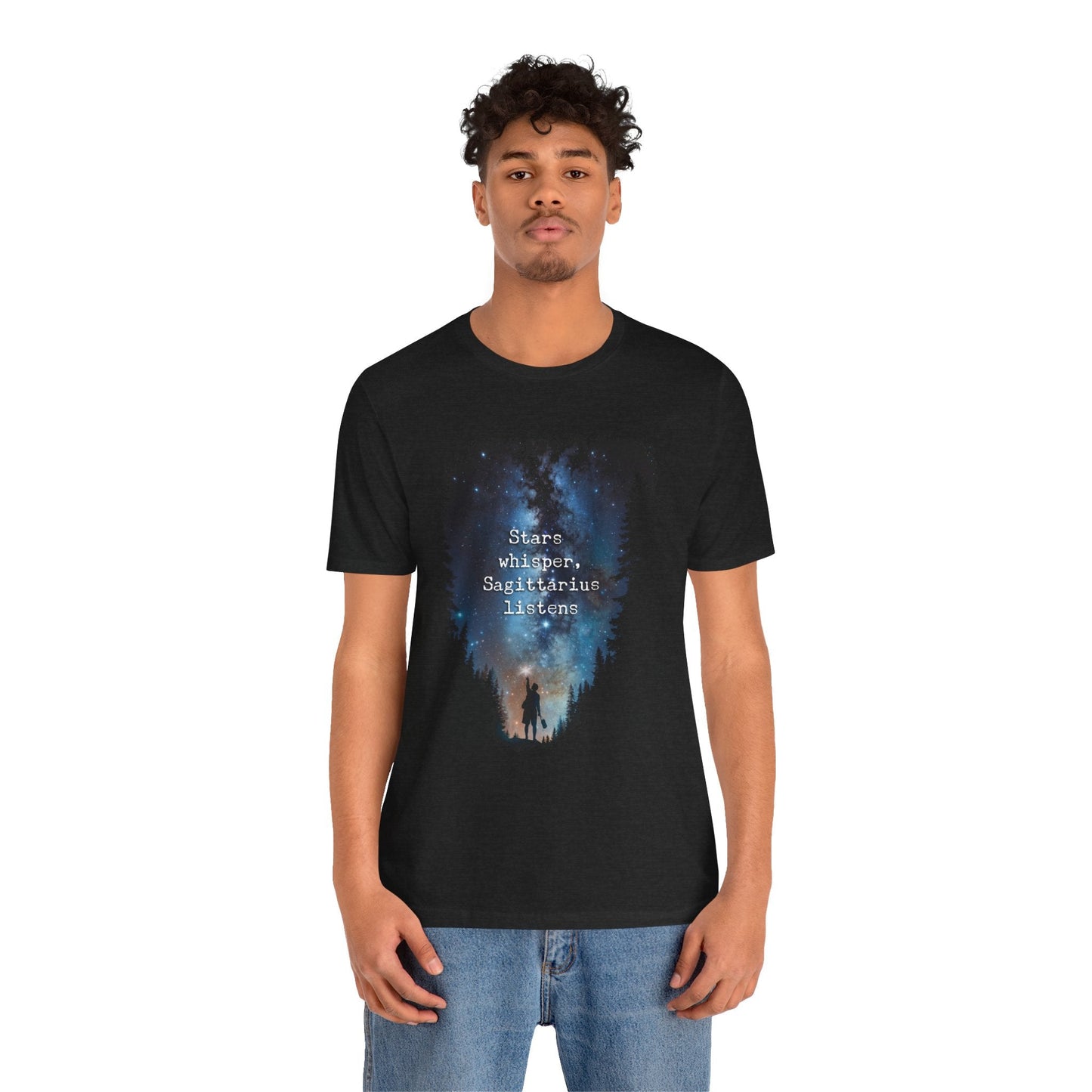 Capture the Cosmos: Celestial Forest Night T-Shirt - T-Shirt