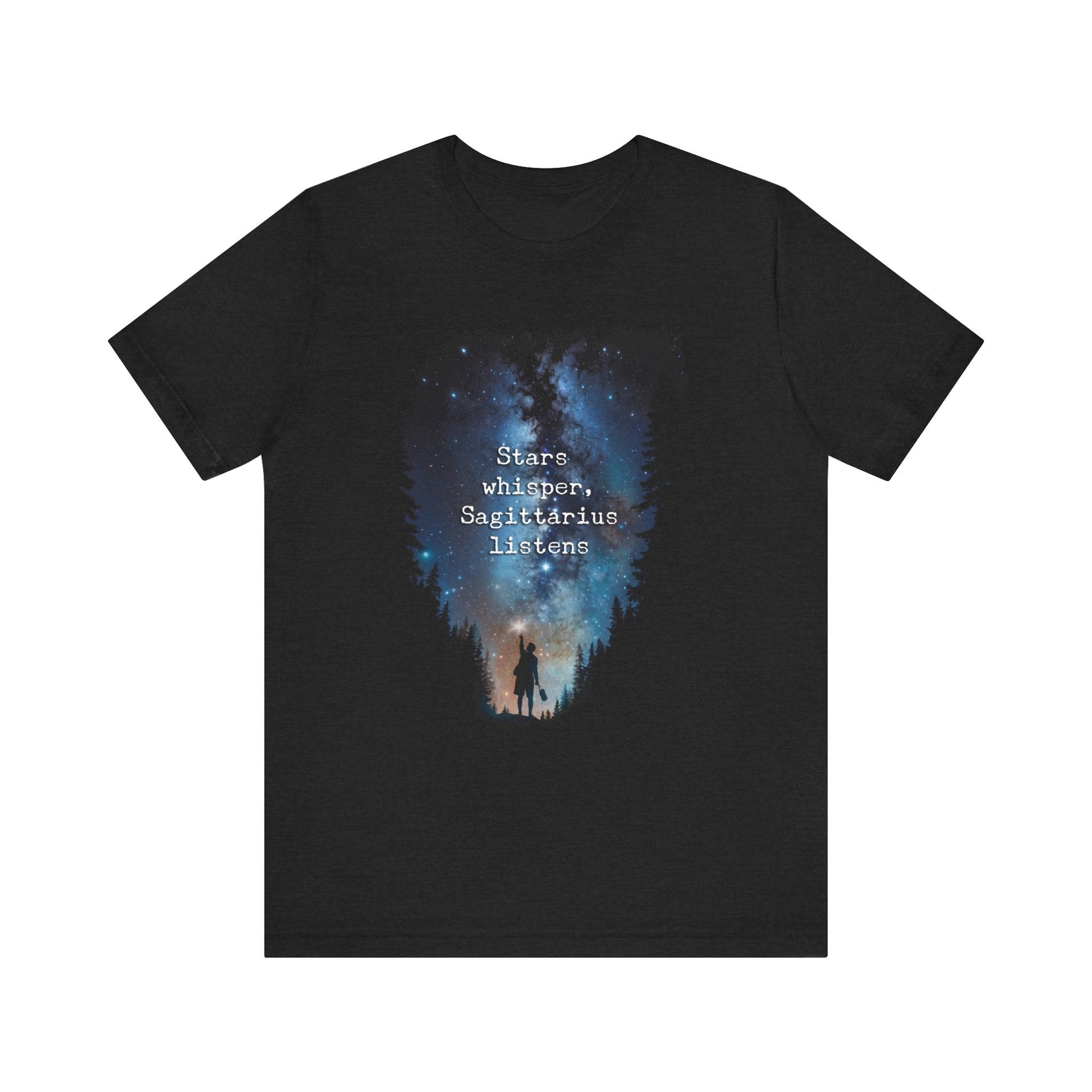 Capture the Cosmos: Celestial Forest Night T-Shirt - Solid Black Blend / XS - T-Shirt
