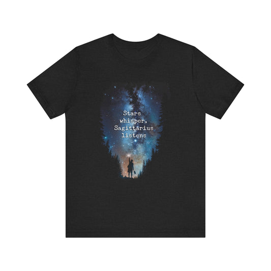 Capture the Cosmos: Celestial Forest Night T-Shirt - Solid Black Blend / XS - T-Shirt