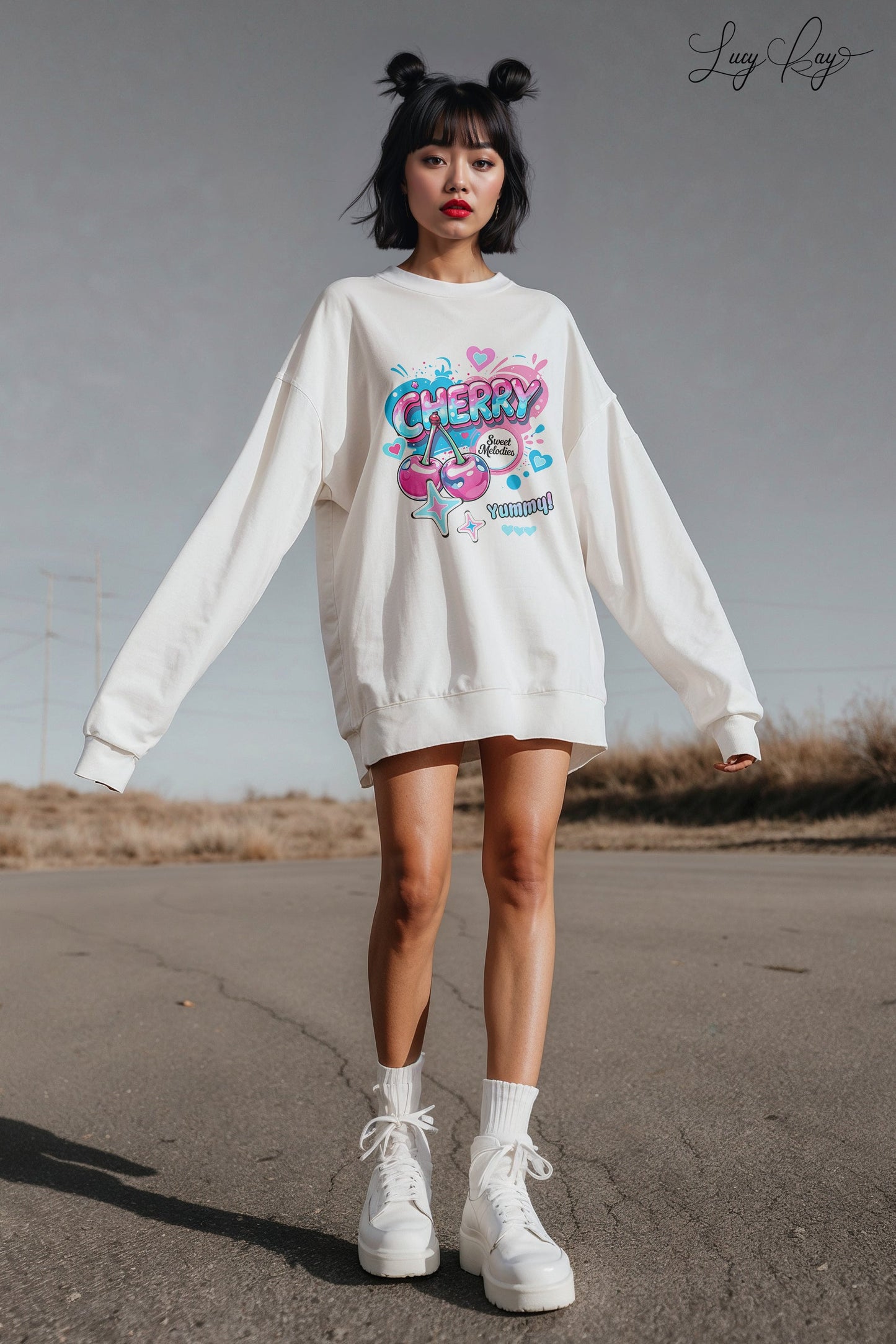 Cherry Graphic Sweatshirt- Unisex Softstyle Fleece Jumper - Sweatshirt