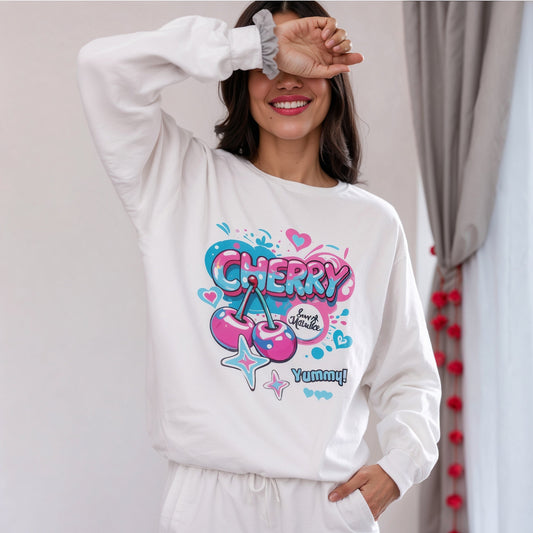 Cherry Graphic Sweatshirt- Unisex Softstyle Fleece Jumper - Sweatshirt