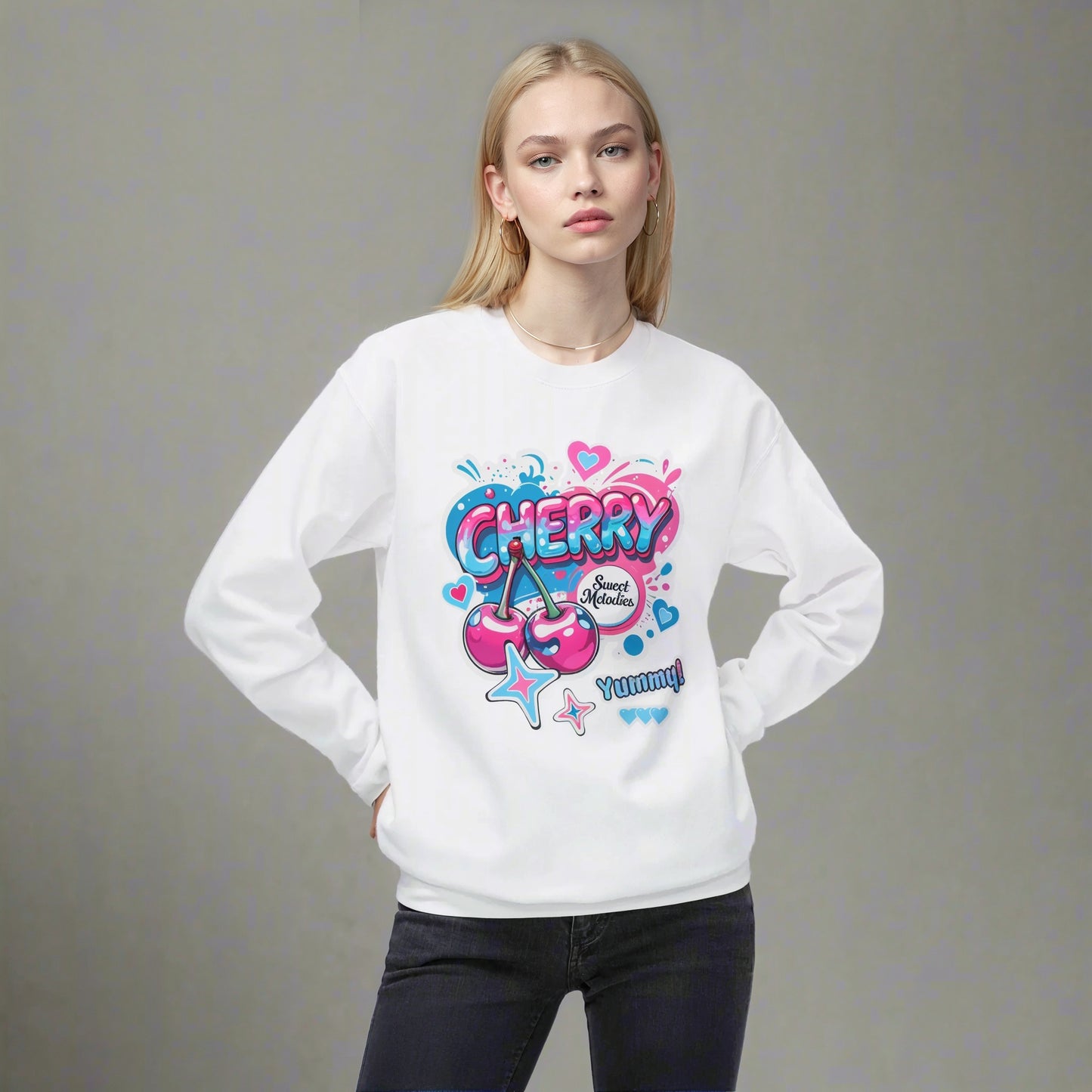 Cherry Graphic Sweatshirt- Unisex Softstyle Fleece Jumper - Sweatshirt