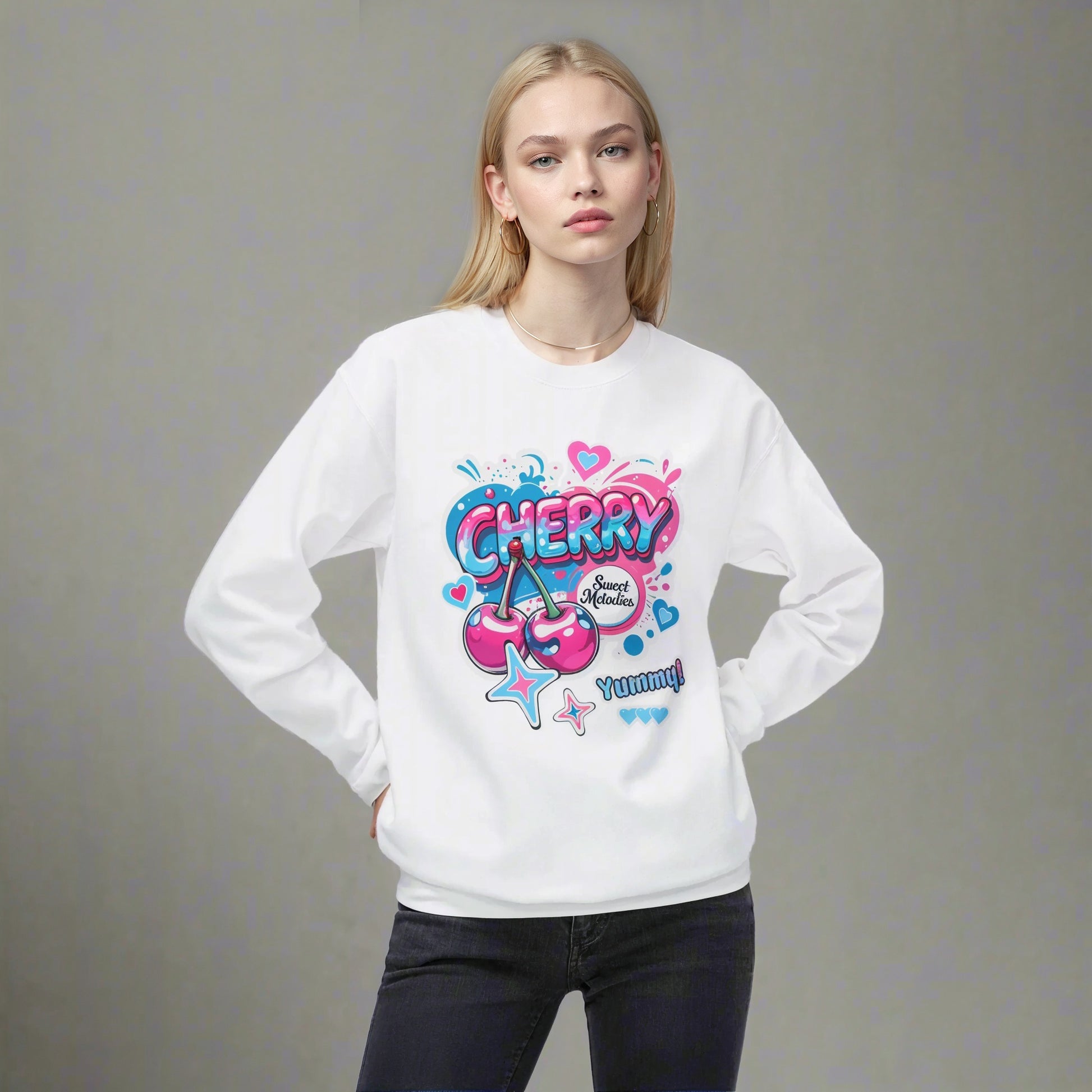 Cherry Graphic Sweatshirt- Unisex Softstyle Fleece Jumper - Sweatshirt