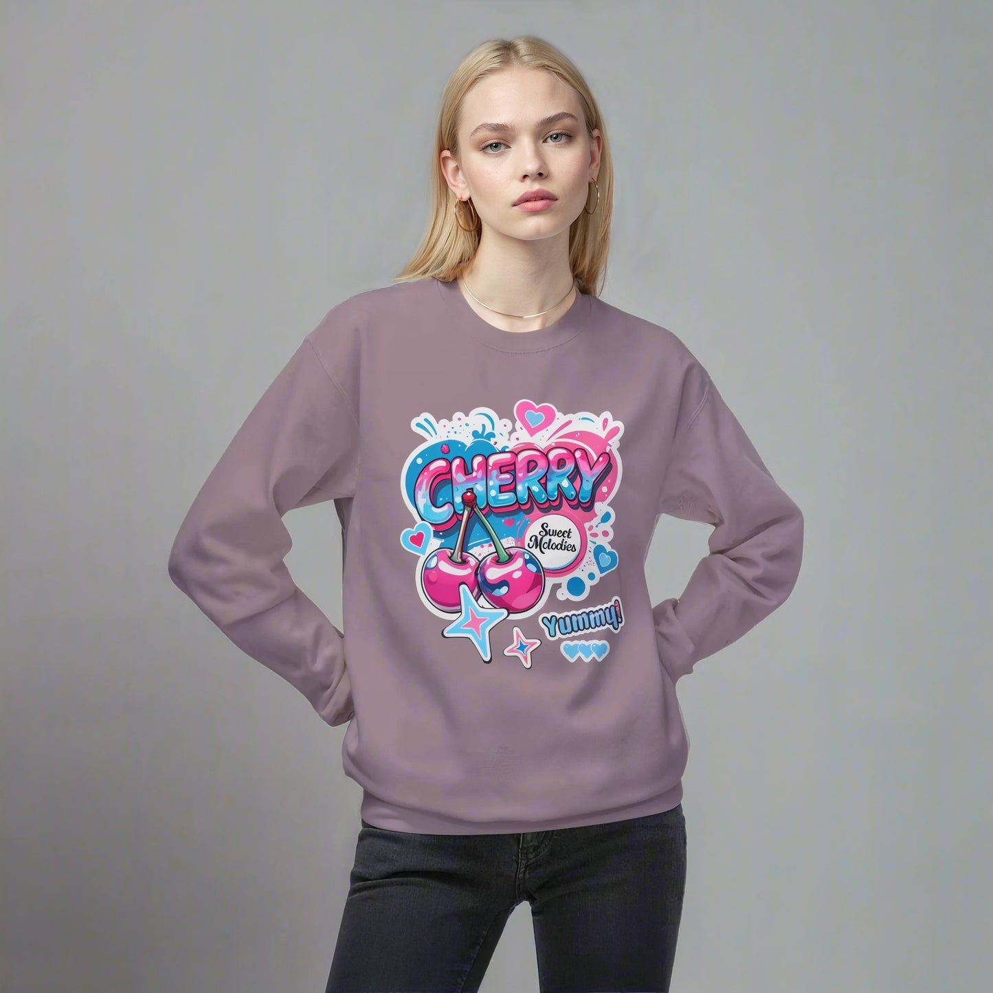 Cherry Graphic Sweatshirt- Unisex Softstyle Fleece Jumper - Sweatshirt