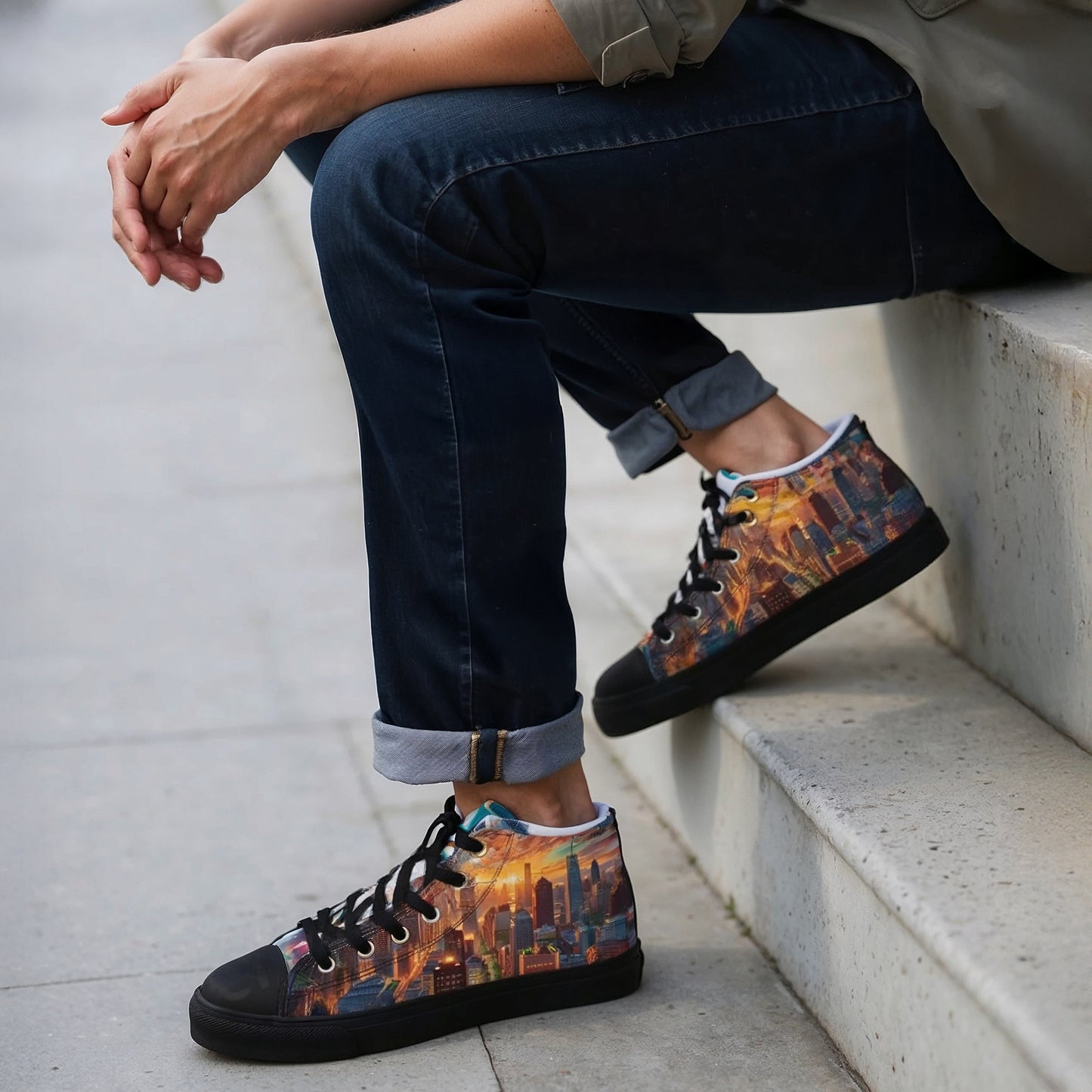 Unisex high top canvas shoes- City