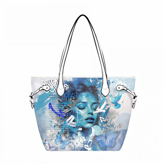 Clover PU Leather Tote Bag – Durable Stylish and Artistic Everyday Tote - One Size - Tote bags