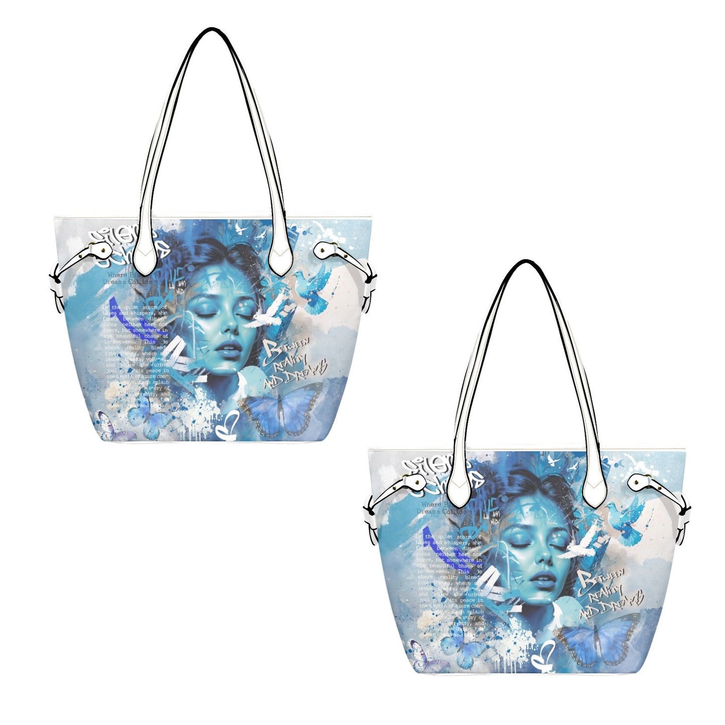 Clover PU Leather Tote Bag – Durable Stylish and Artistic Everyday Tote - One Size - Tote bags