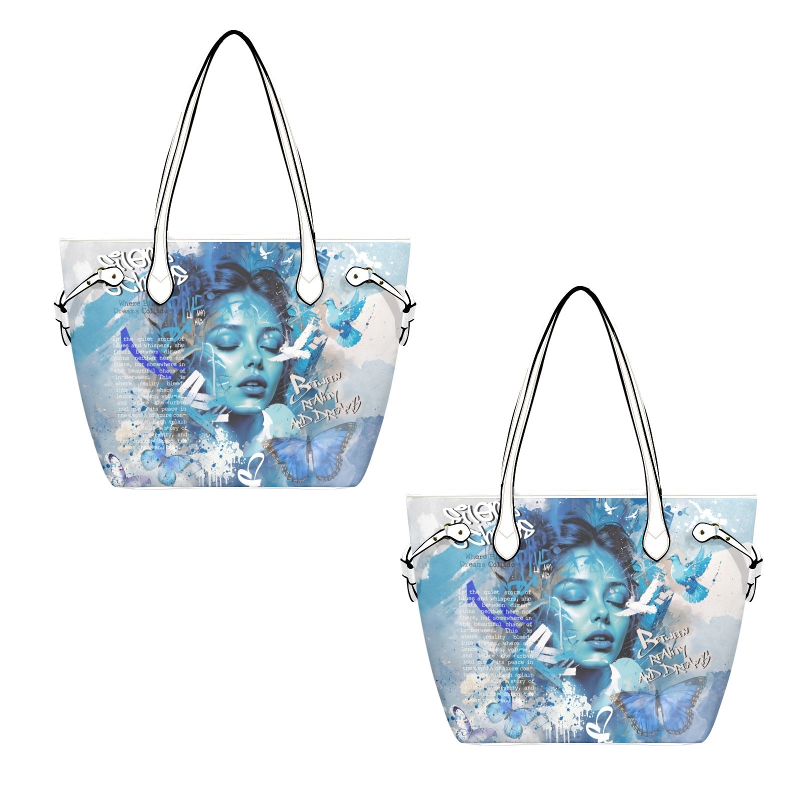 Clover PU Leather Tote Bag – Durable Stylish and Artistic Everyday Tote - One Size - Tote bags