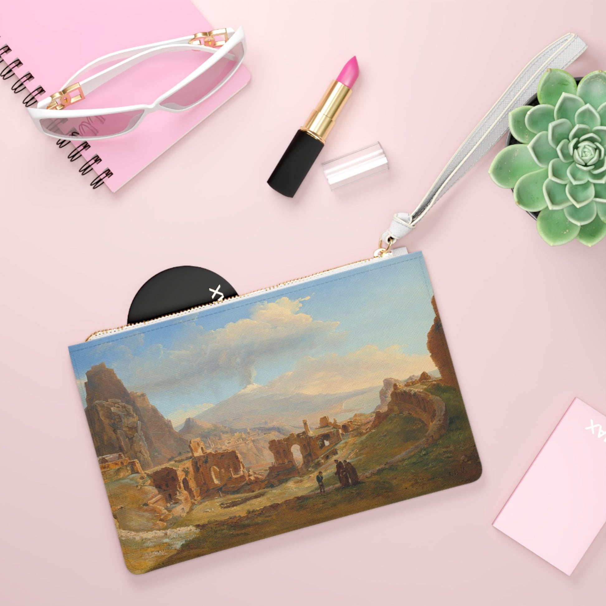 Clutch Bag - Roman Theater at Taormina Painting Print - One size - Bags