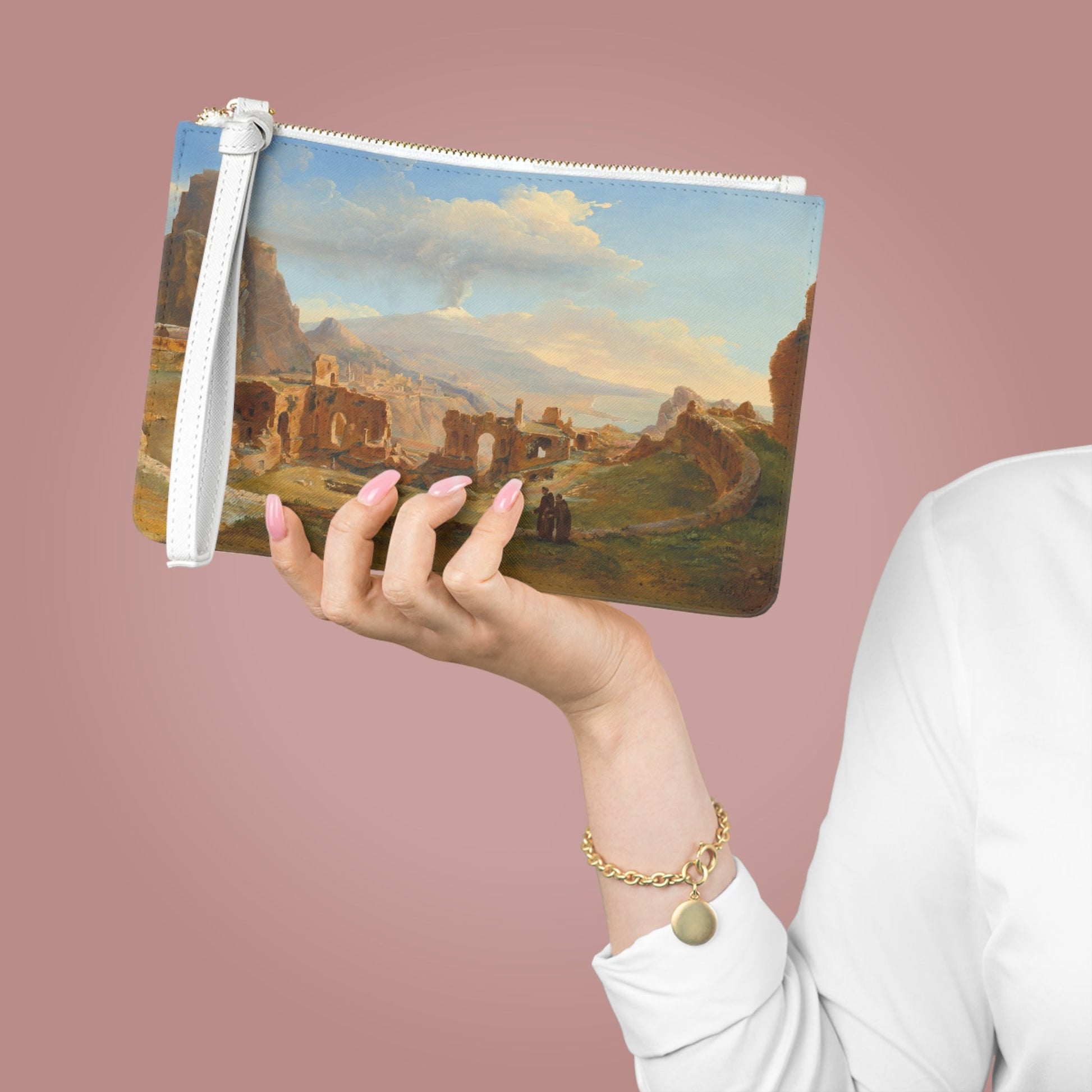 Clutch Bag - Roman Theater at Taormina Painting Print - One size - Bags