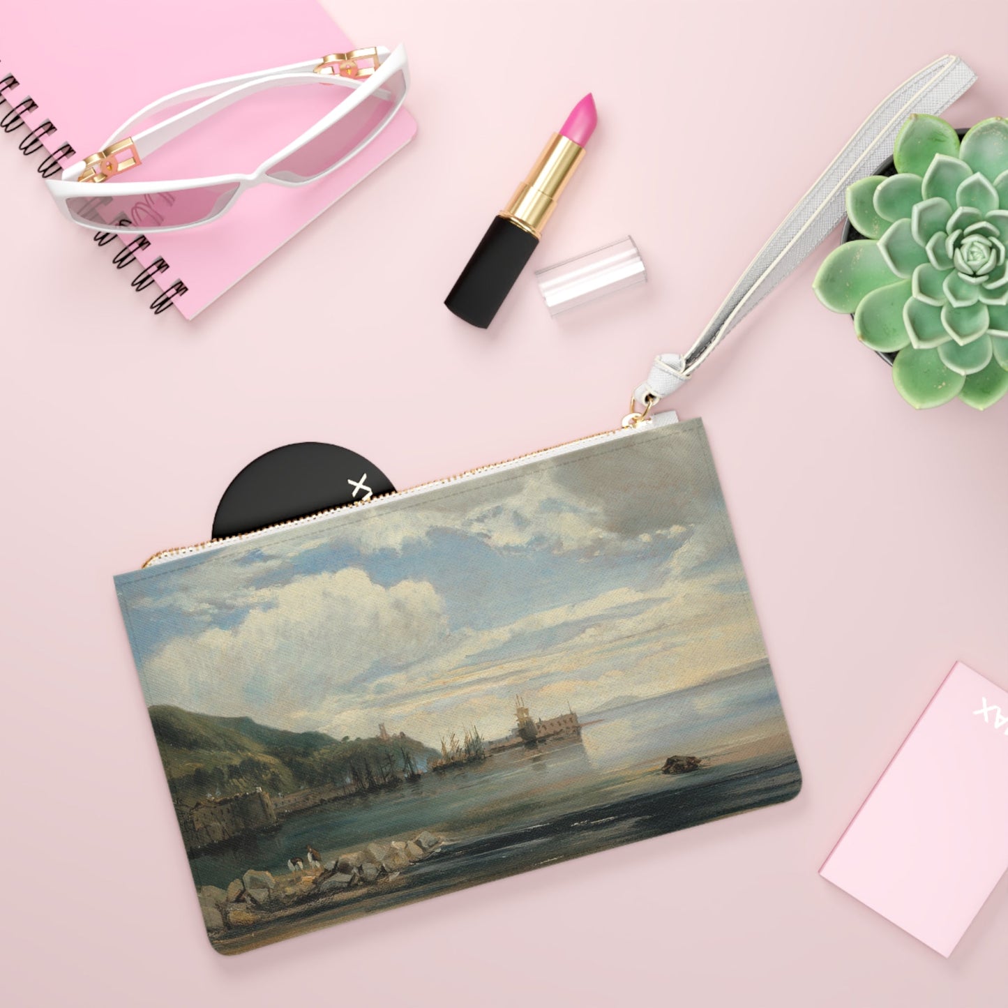 Clutch Bag with Léon-François-Antoine Fleury Painting On the Bay of Naples - One size - Bags