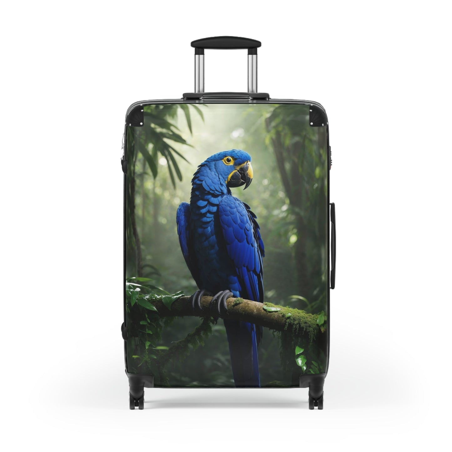 Colorful Parrot Suitcase - Perfect for Travel Enthusiasts - Large / Black - Bags
