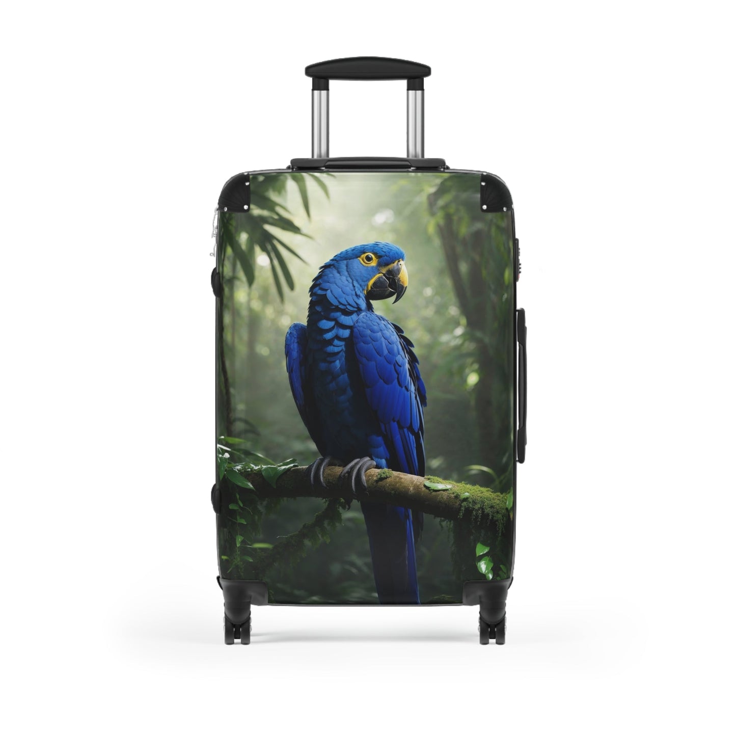 Colorful Parrot Suitcase - Perfect for Travel Enthusiasts - Medium / Black - Bags