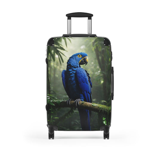 Colorful Parrot Suitcase - Perfect for Travel Enthusiasts - Medium / Black - Bags