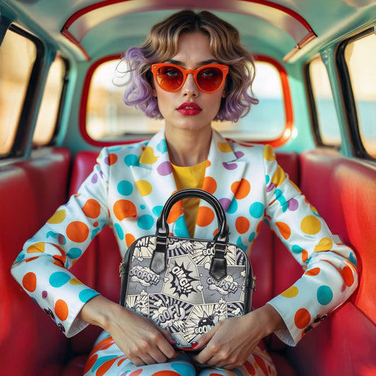 Shoulder Handbag - Comic book Pattern
