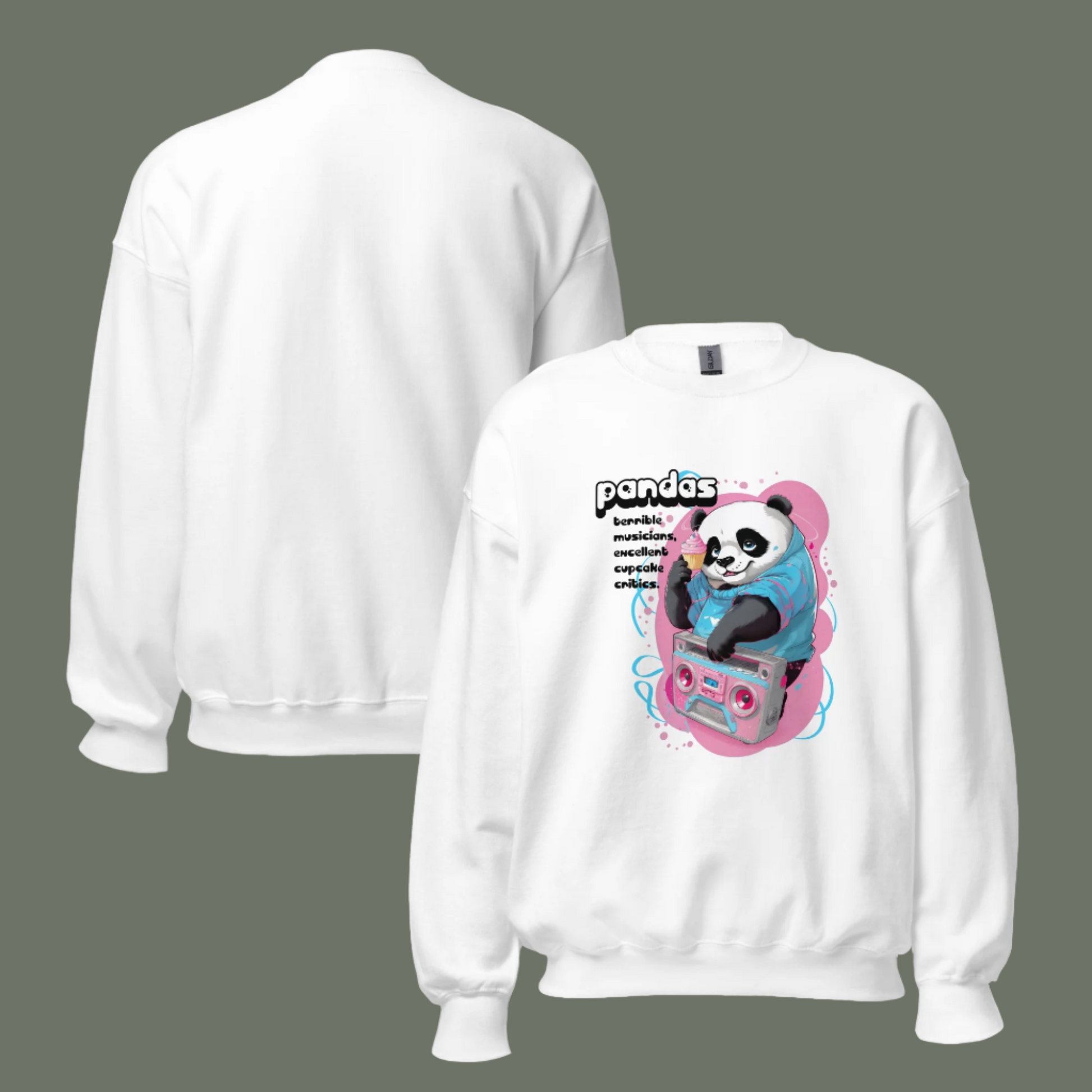 Cool Panda Boombox Sweatshirt - Funny Music Lover Crewneck - Sweatshirt