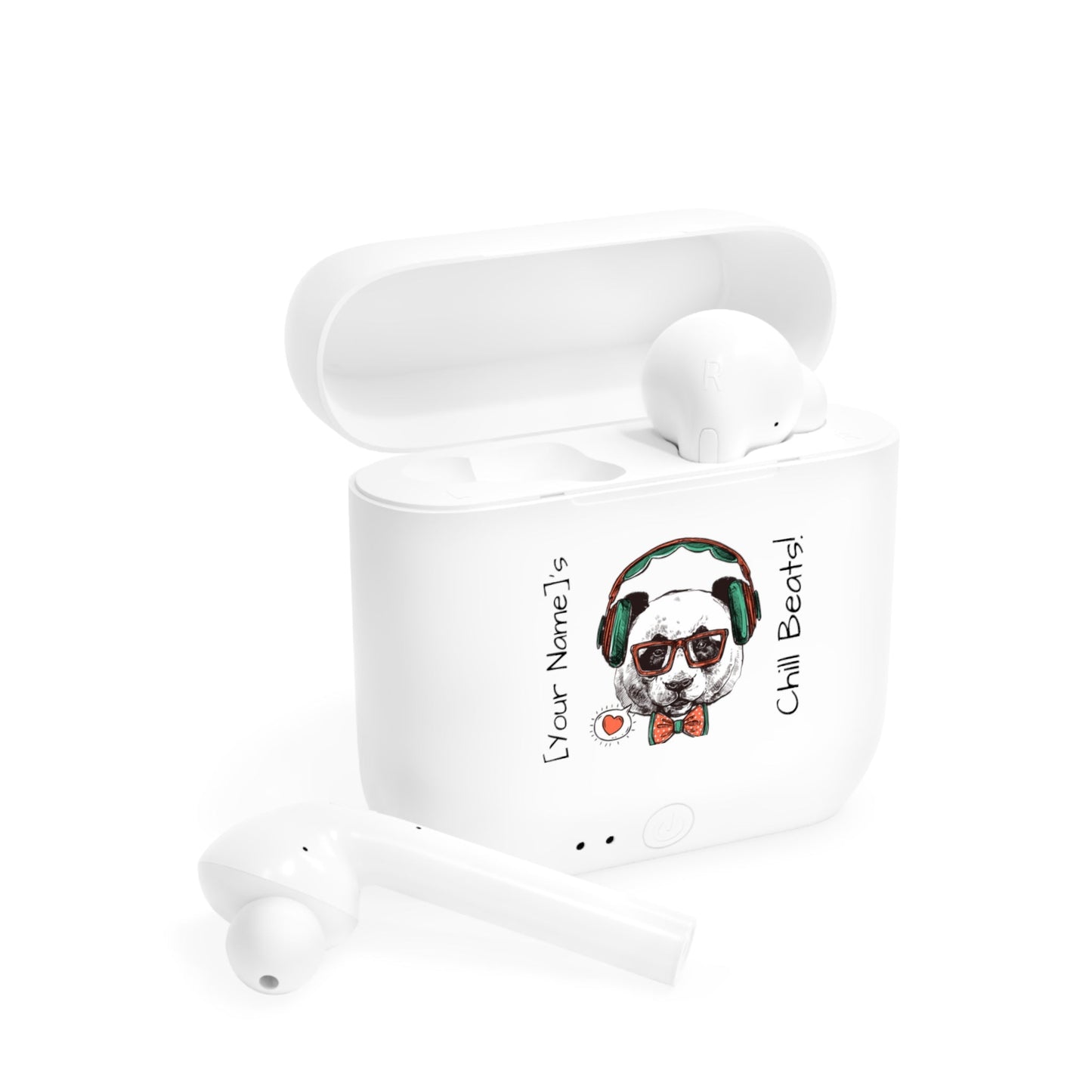 Customizable Wireless Earbuds - Chill Beast Panda Customizable Name - White / One size - Accessories