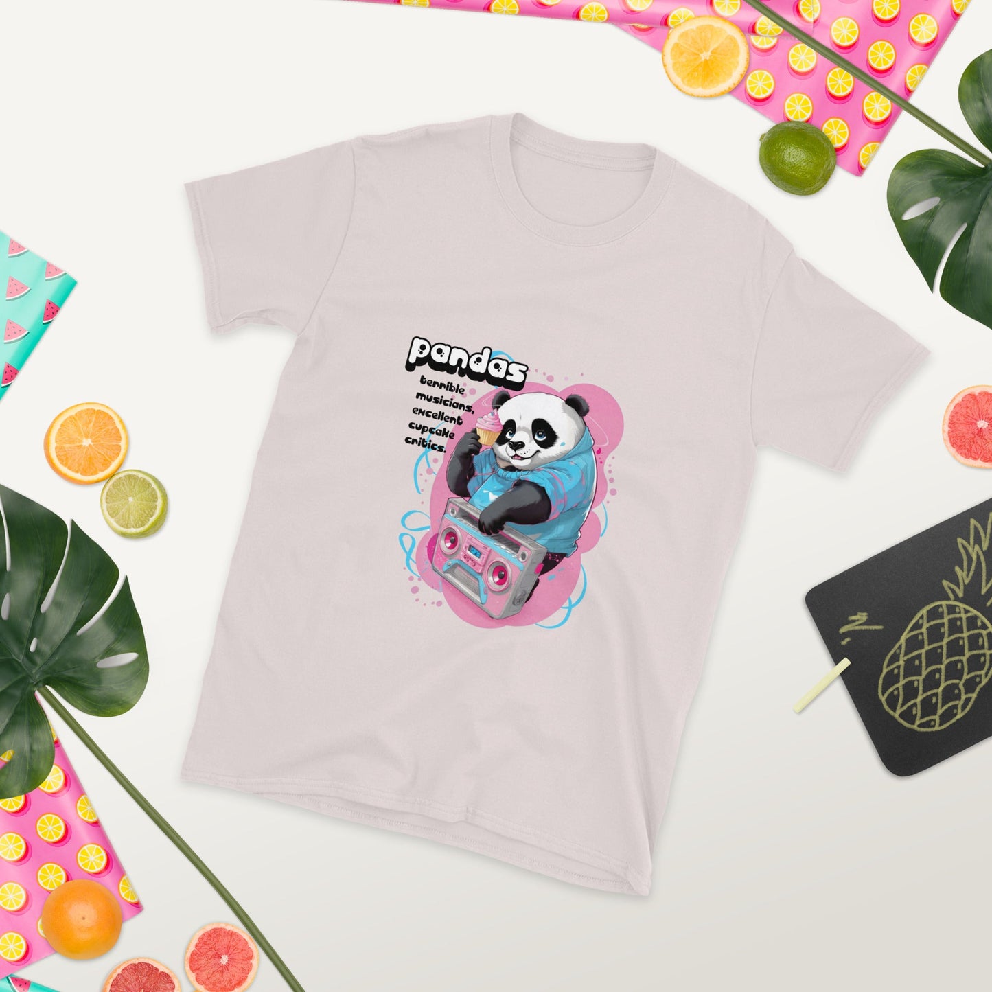 Cute Core Panda Boombox T-Shirt | Kawaii Retro 80s Graphic Tee - T-Shirt