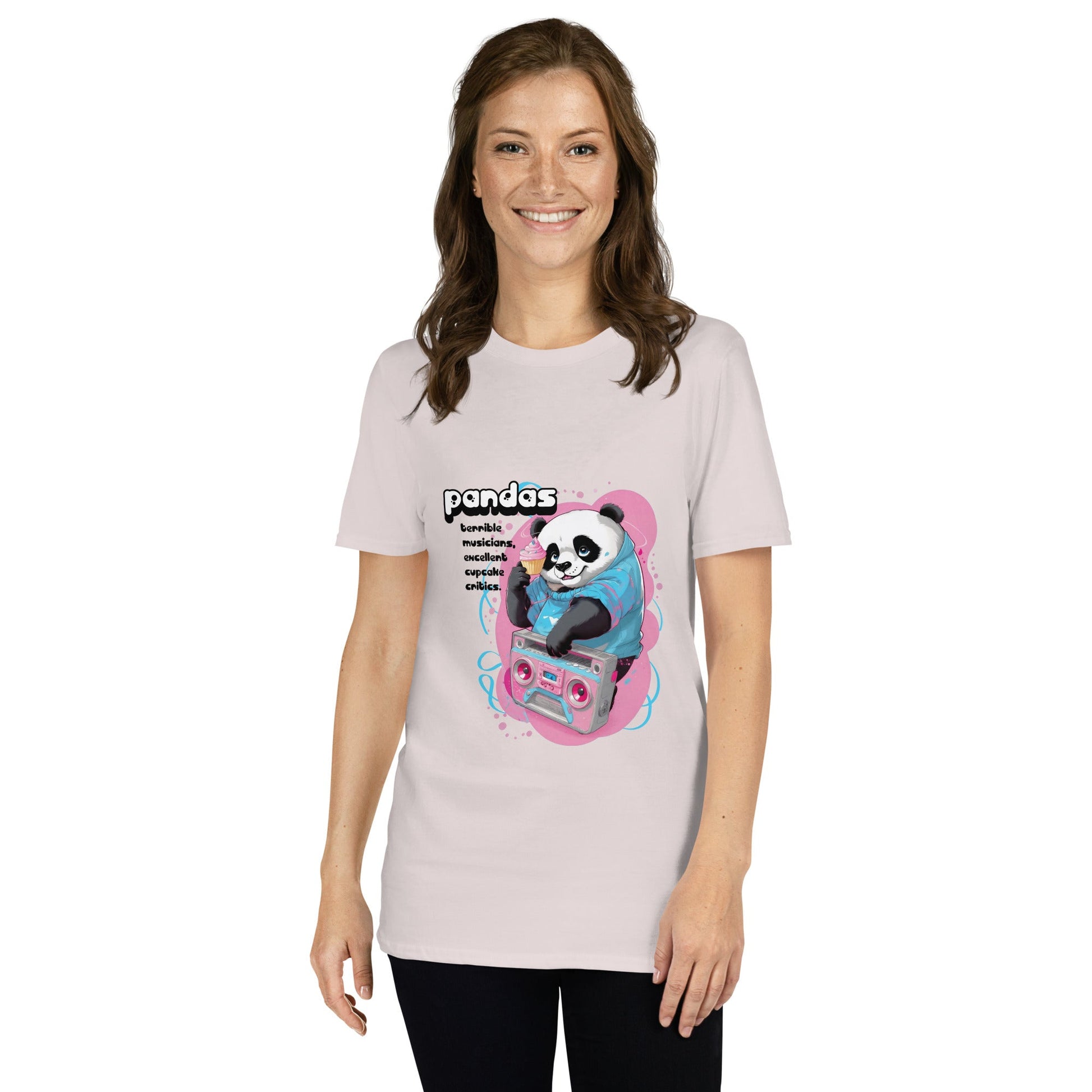 Cute Core Panda Boombox T-Shirt | Kawaii Retro 80s Graphic Tee - T-Shirt