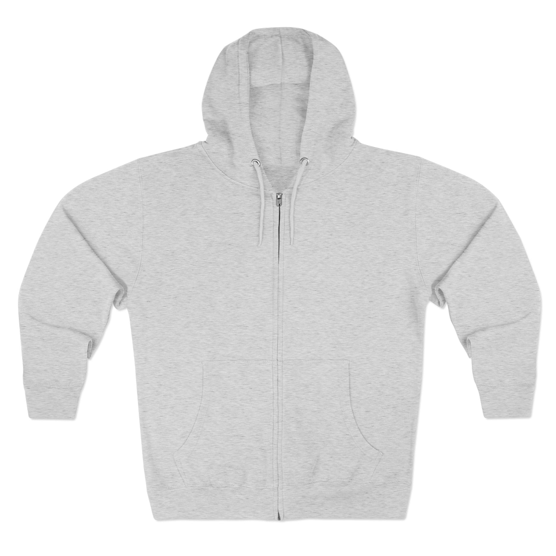 Cute Panda Zip Hoodie - Heather Grey / XS - Hoodie