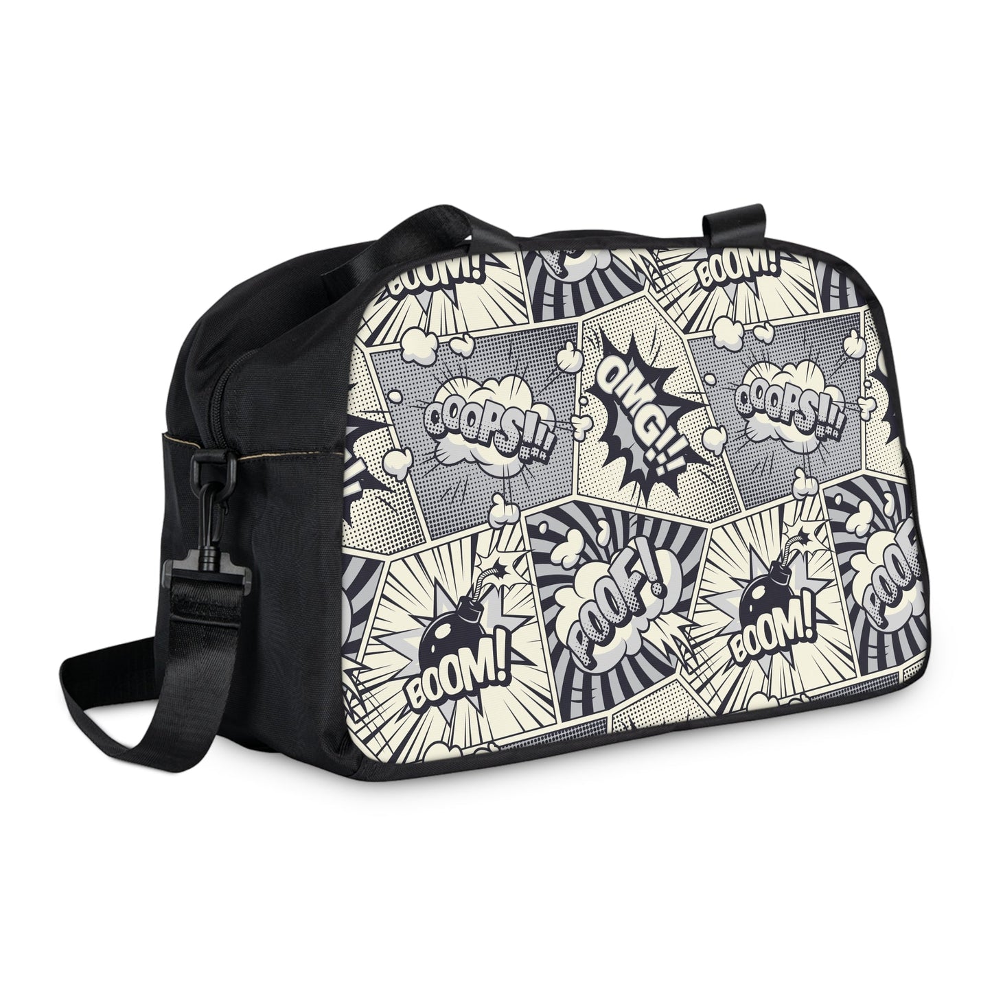 Fitness Handbag - Comic book pattern - 12.4’’ x 13.3’’ / Black - Bags