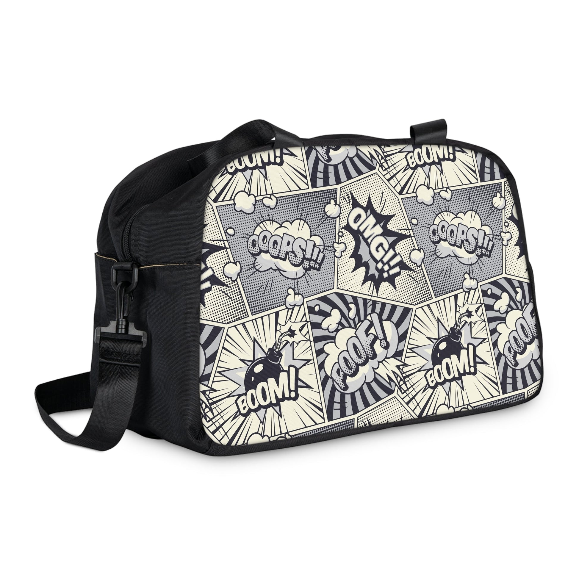 Fitness Handbag - Comic book pattern - 12.4’’ x 13.3’’ / Black - Bags
