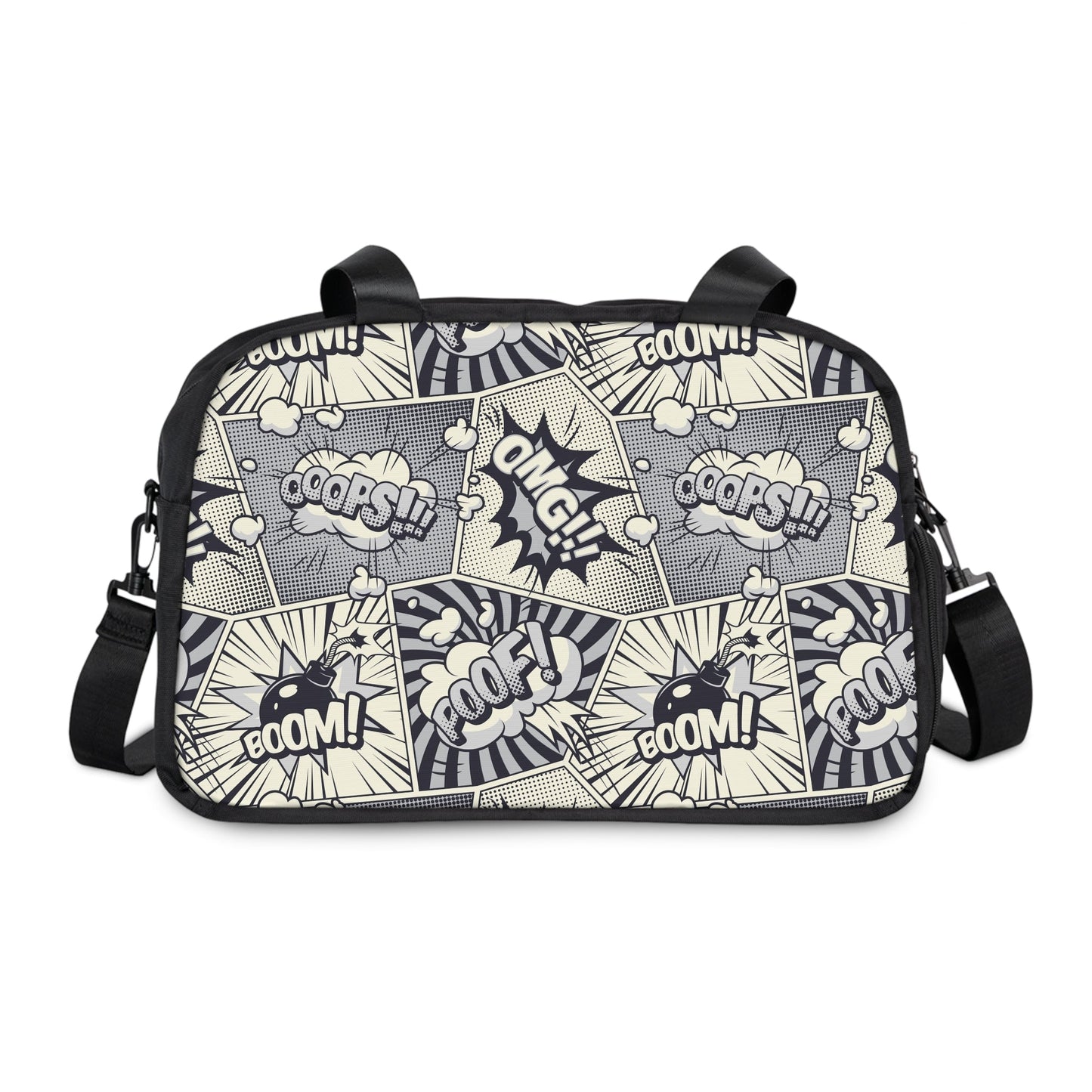 Fitness Handbag - Comic book pattern - 12.4’’ x 13.3’’ / Black - Bags