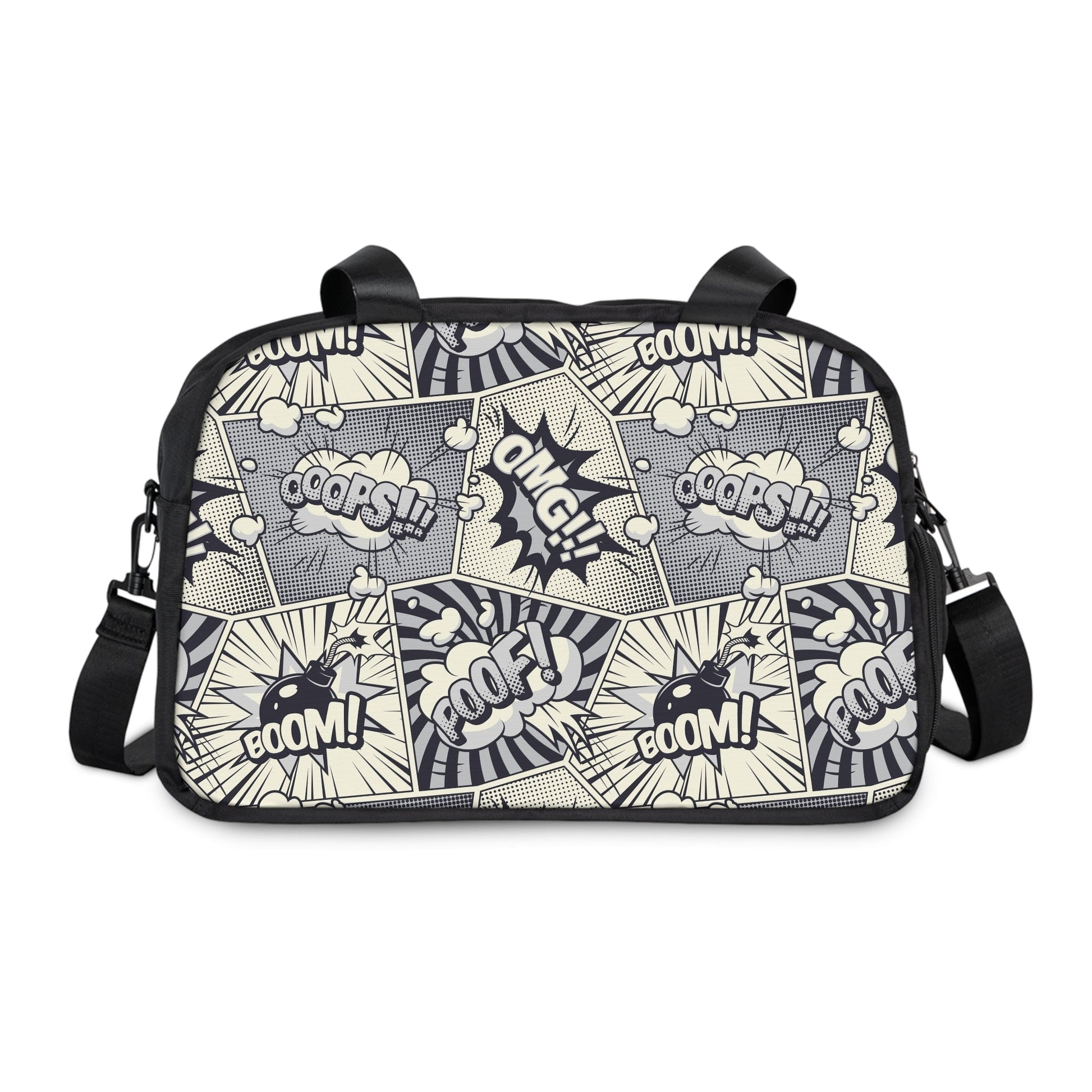 Fitness Handbag - Comic book pattern - 12.4’’ x 13.3’’ / Black - Bags